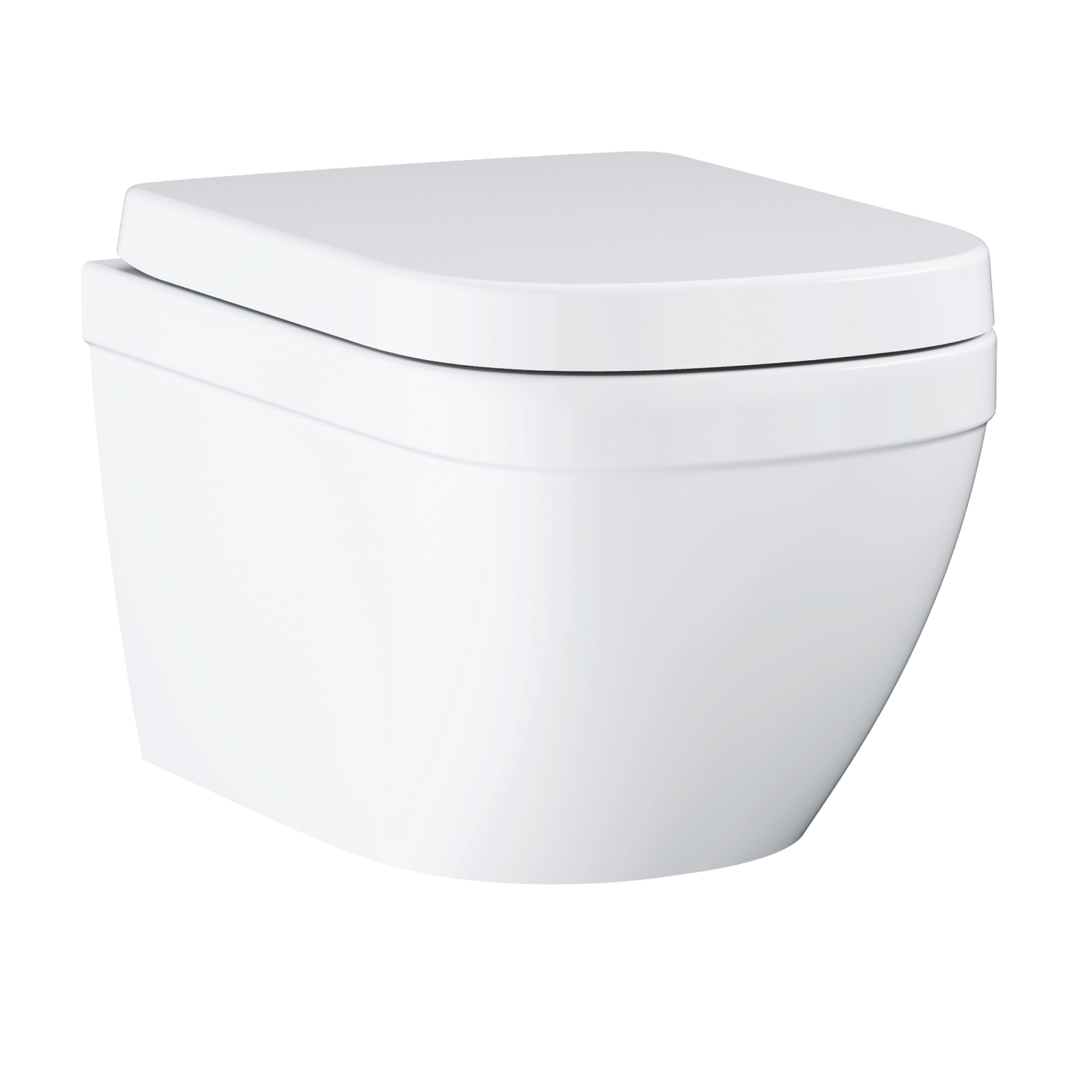 Grohe Euro Alpine White Rimless Oval Wall hung Toilet with Soft close seat & Concealed cistern