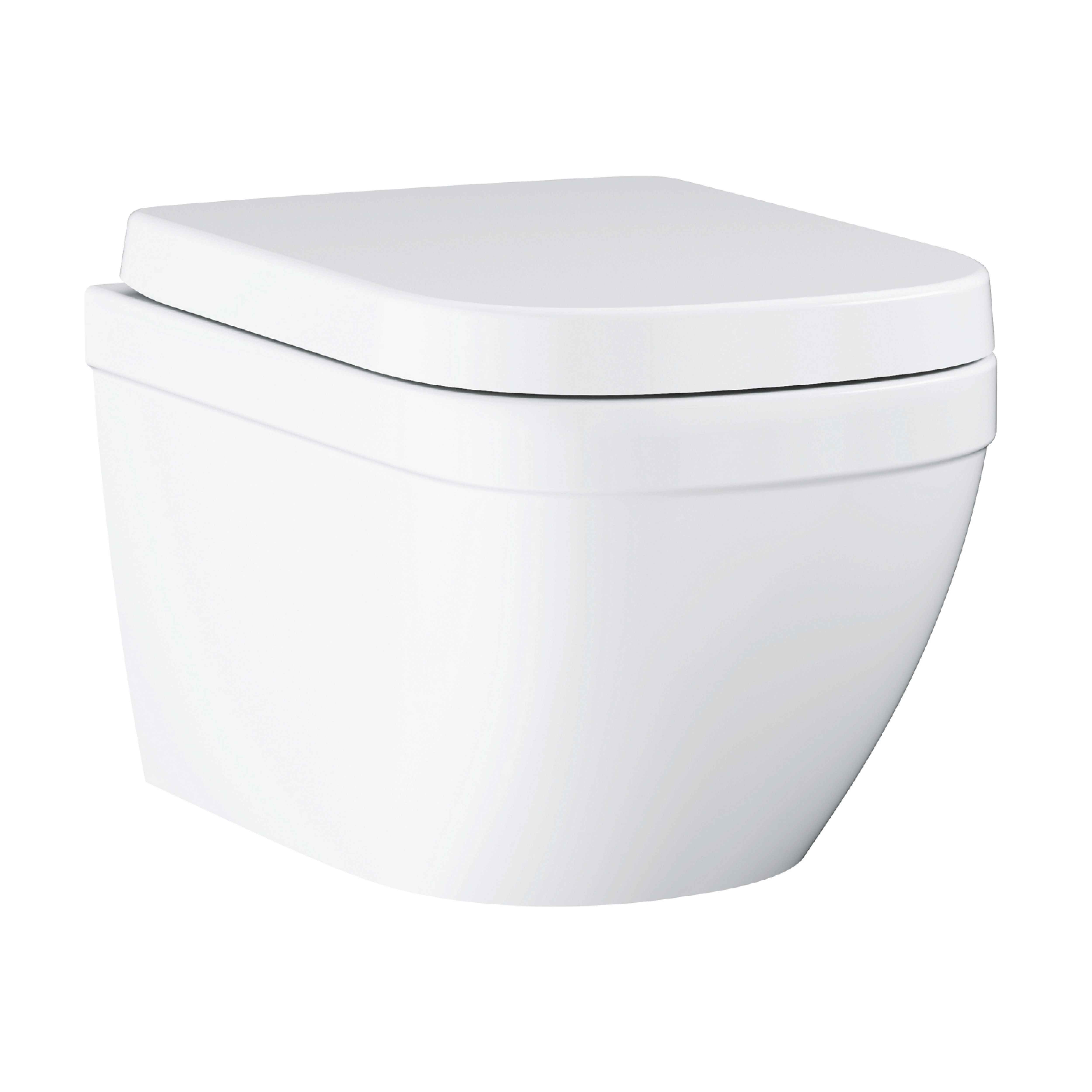 Grohe Euro Alpine White Rimless Oval Wall hung Toilet with Soft close seat & Concealed cistern