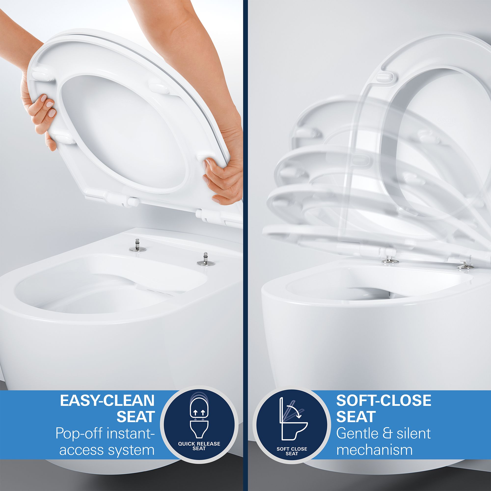 Grohe Euro Alpine White Rimless Wall hung Toilet with Soft close seat & Concealed cistern