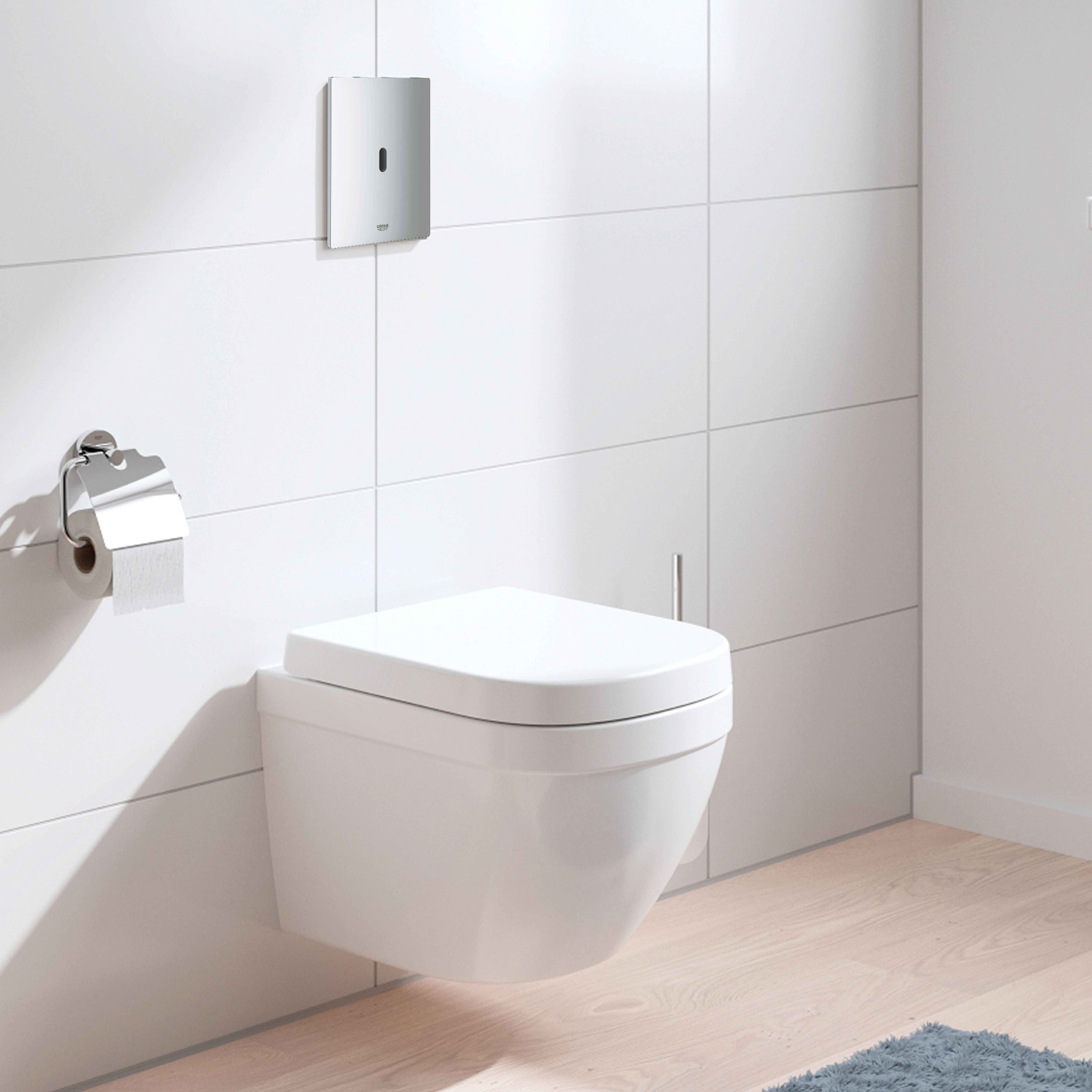 Grohe Euro Alpine White Standard Wall hung Oval Toilet with Soft 