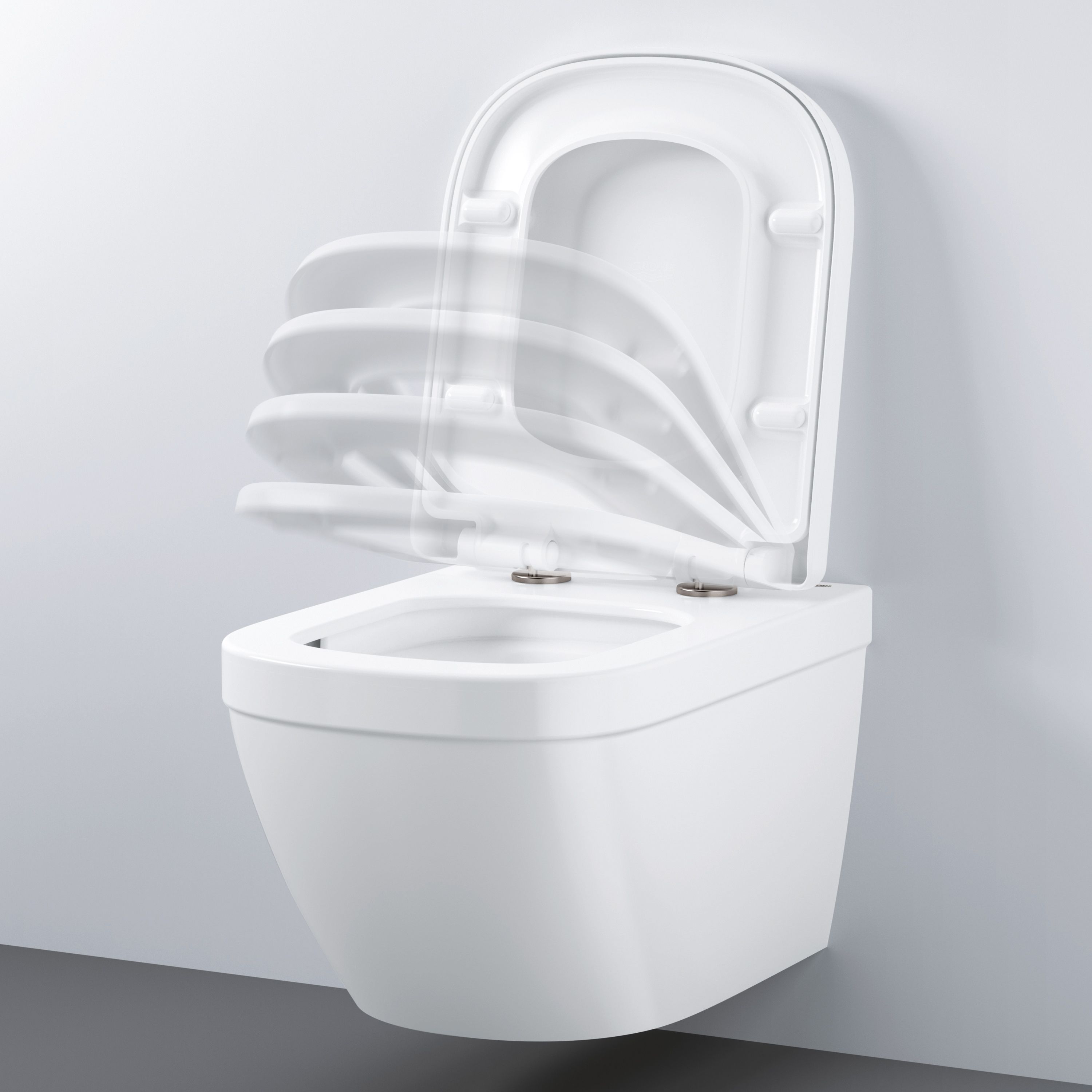 Grohe Euro Alpine White Wall hung Comfort height Toilet with Soft close seat & Low level cistern - 10