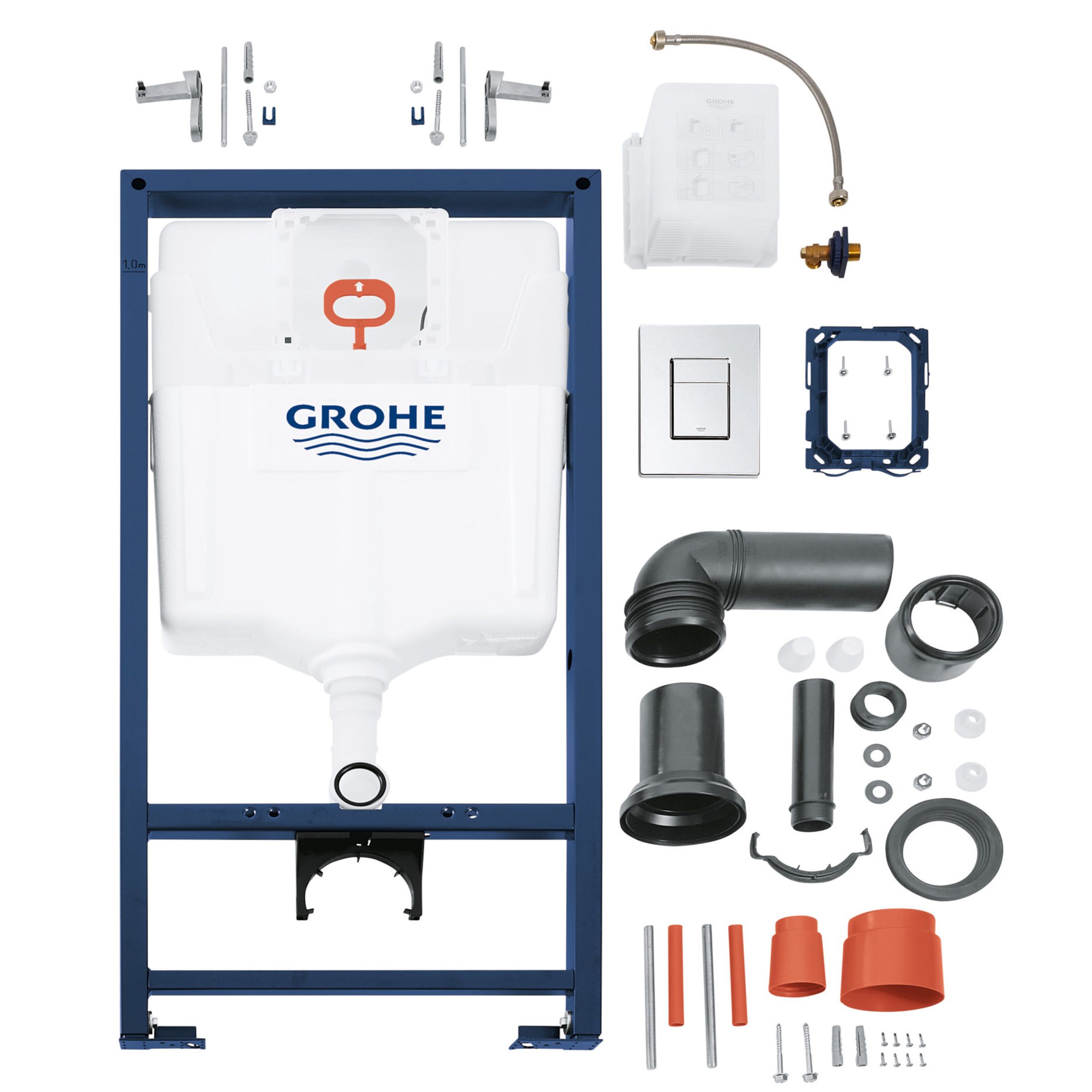Grohe Euro Alpine White Wall hung Toilet & cistern with Soft close seat - 8