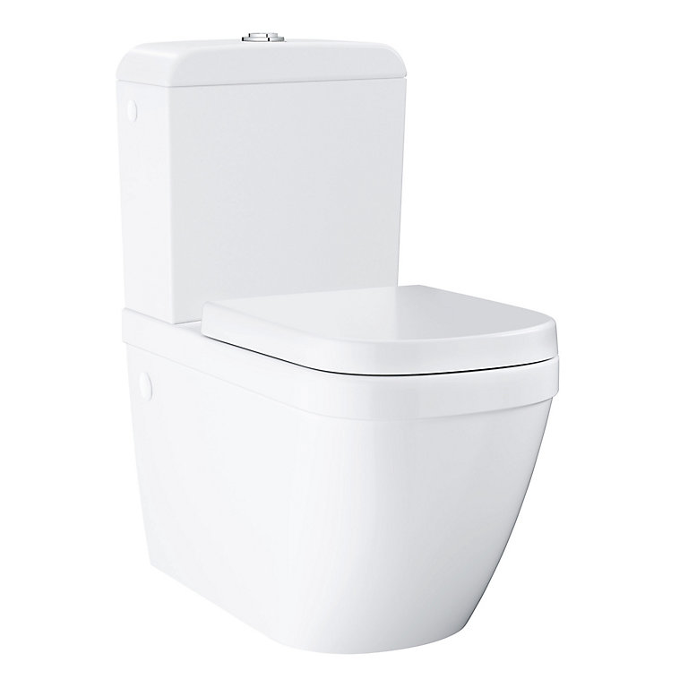 Grohe Euro Contemporary Back to wall closecoupled Rimless Standard Toilet & cistern with Soft