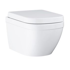 Grohe Euro Contemporary Wall hung Rimless Standard Toilet set with Soft close seat