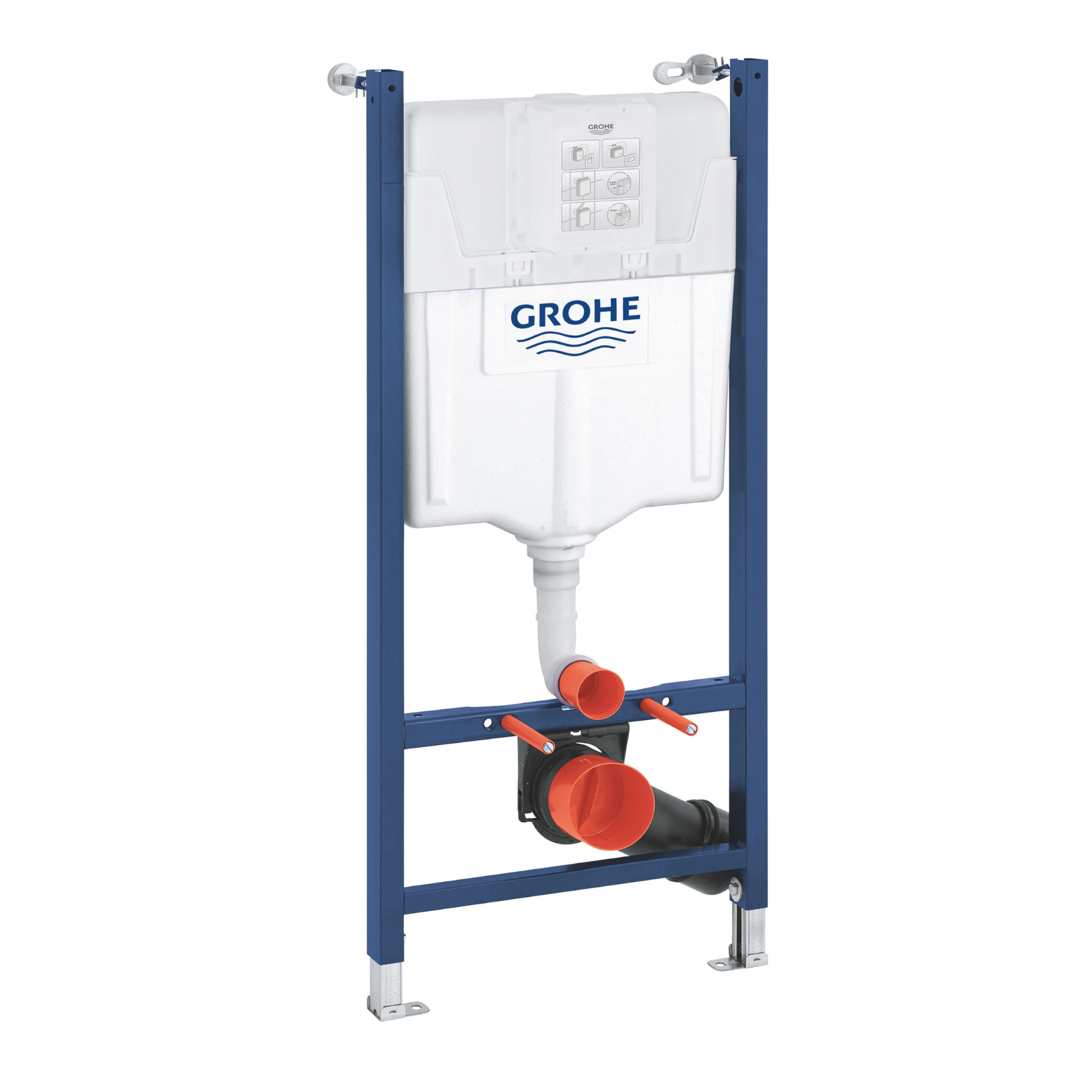 Grohe Euro Even Alpine White Standard Wall hung Oval Toilet with Soft close seat & Concealed cistern & plate kit - 3