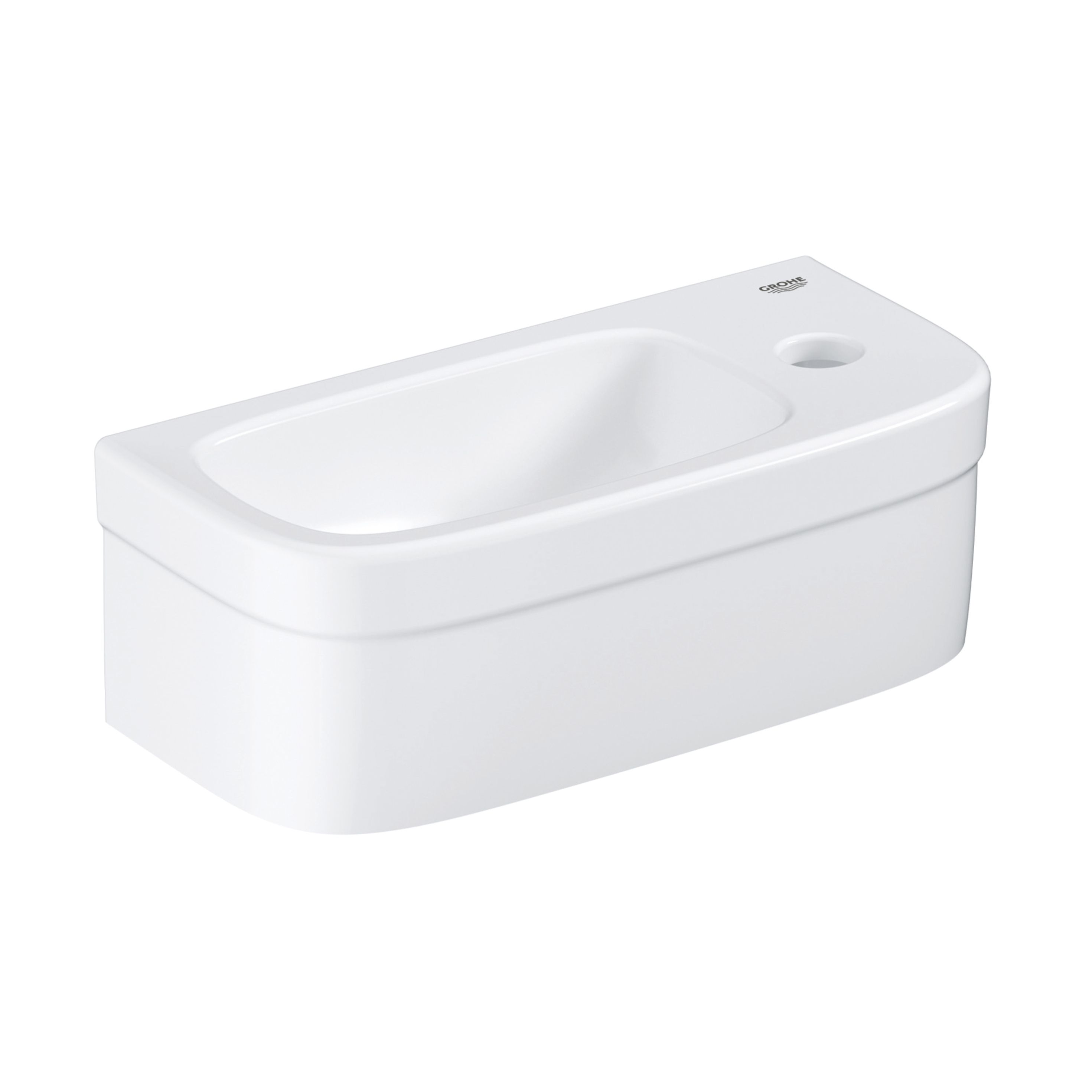 Grohe Euro Gloss Alpine white Rectangular Wall-mounted Micro Basin (W)37cm