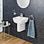 Grohe Euro Gloss White Oval Wall-mounted Semi-pedestal Basin