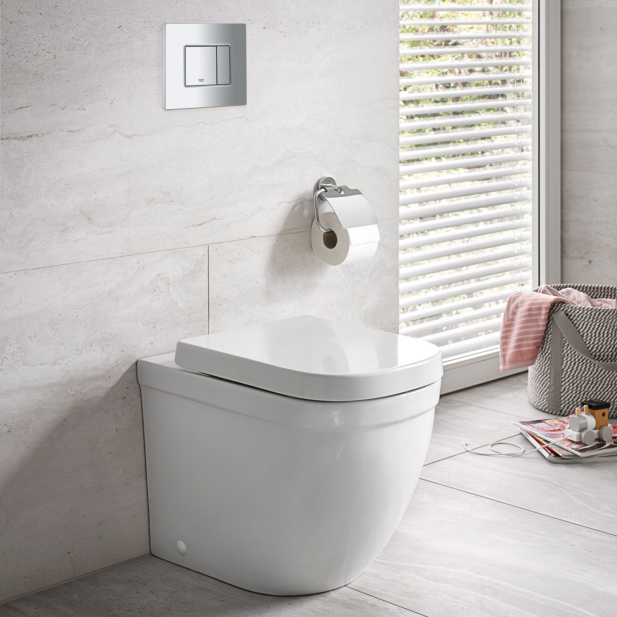 Grohe Even Alpine White Concealed Dual Cistern (H)455mm (W)41.5cm (D)14cm - 7