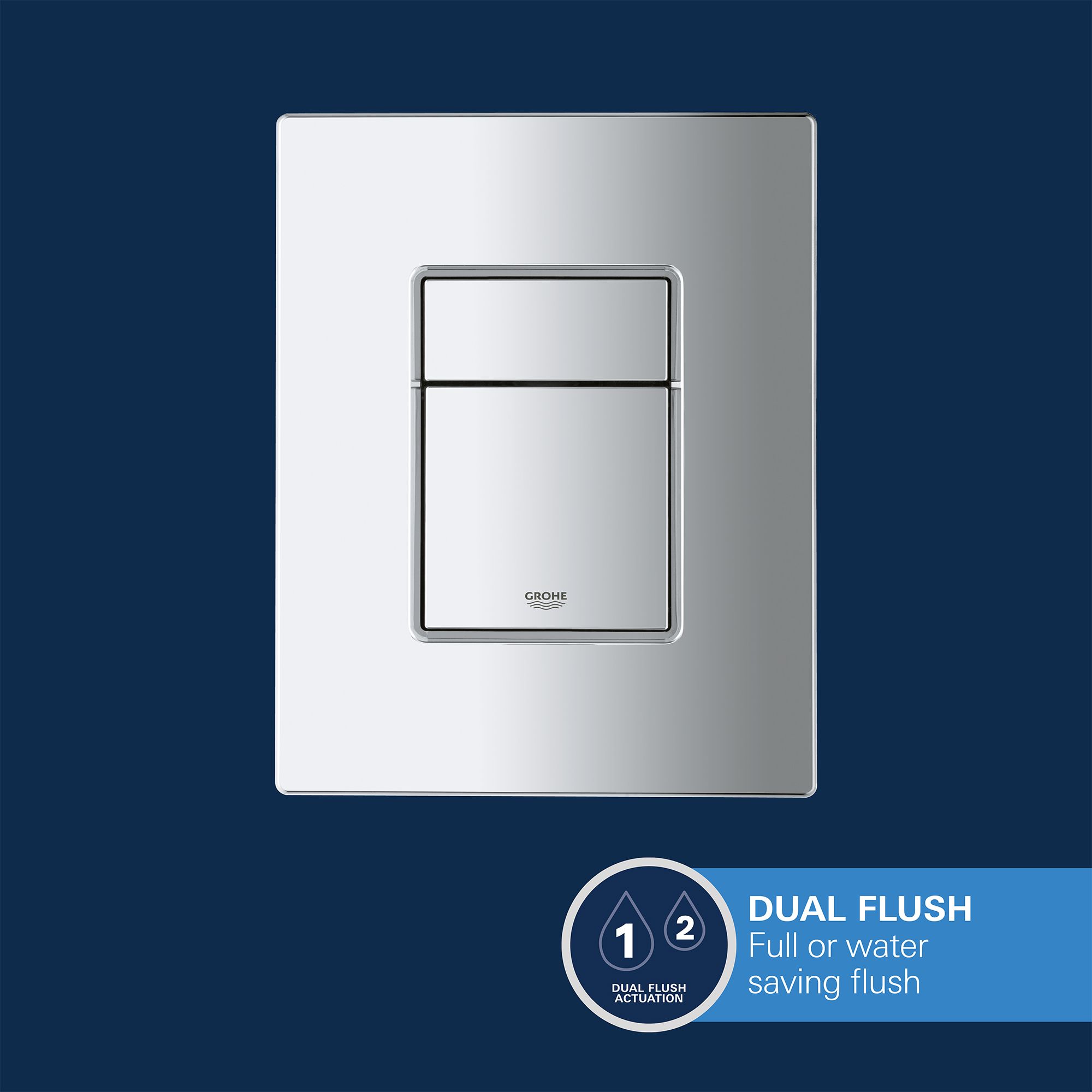 Grohe Even Gloss Dual Flushing plate (H)156mm (W)197mm