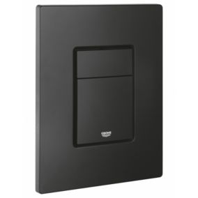 Grohe Even Matt Black Surface or wall-mounted Dual Flushing plate (H)197mm (W)156mm