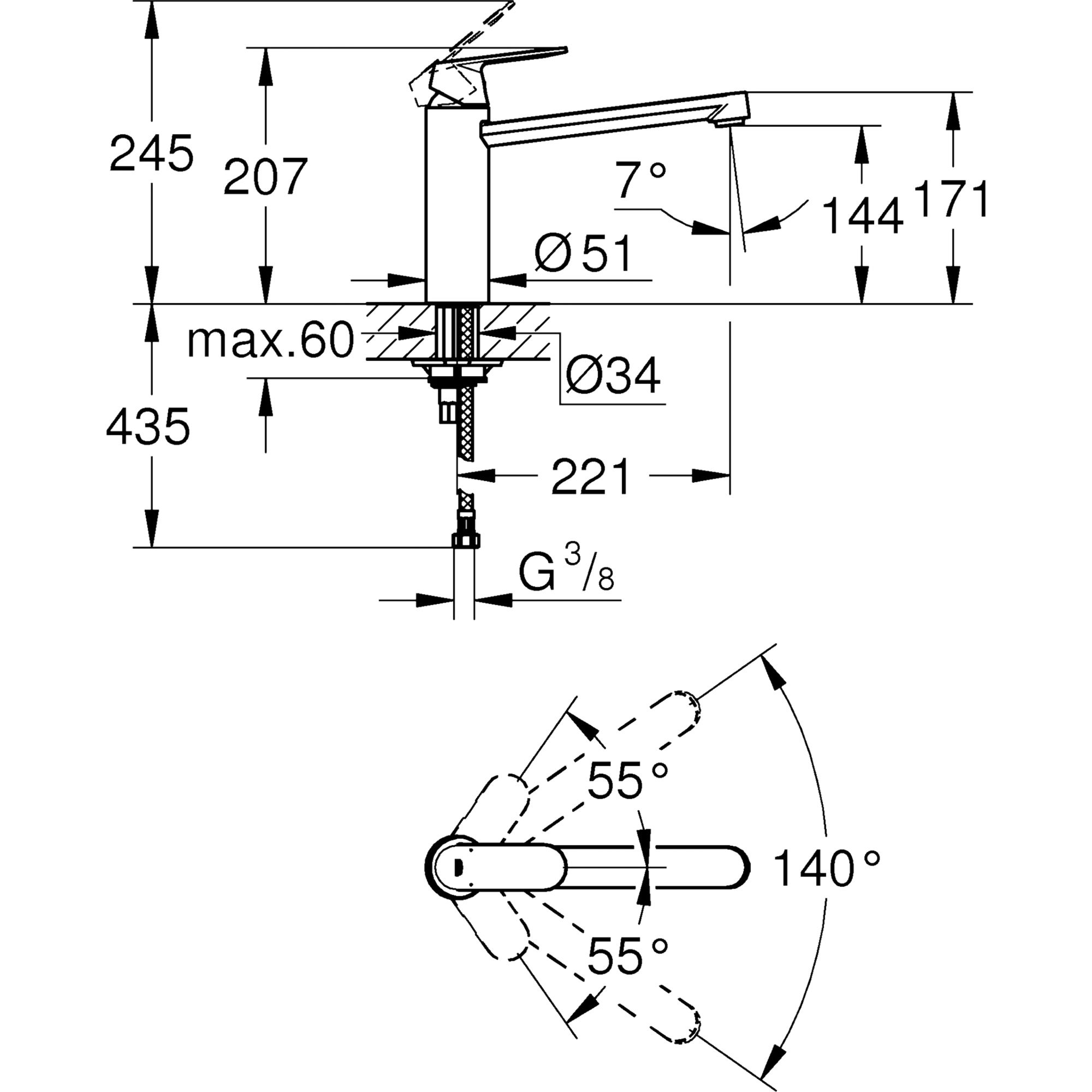Grohe GET Chrome effect Kitchen Tap