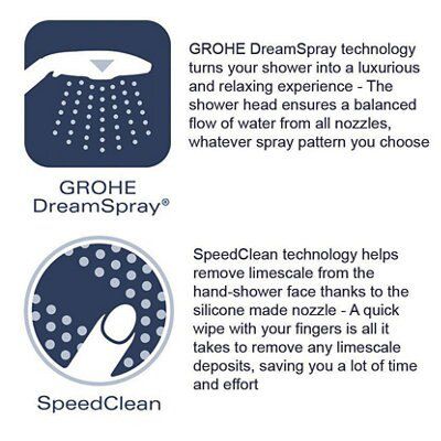Grohe GET Gloss Chrome Deck-mounted 2 Tap Hole Shower mixer Tap