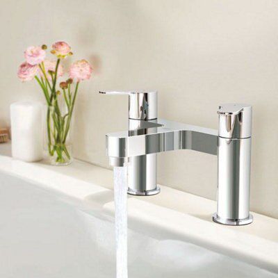 Grohe GET Gloss Chrome Deck-mounted Manual Double Bath Filler Tap - 4
