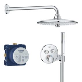 Grohe Grohtherm SmartControl Chrome effect Thermostatic Multi head shower with 2 buttons