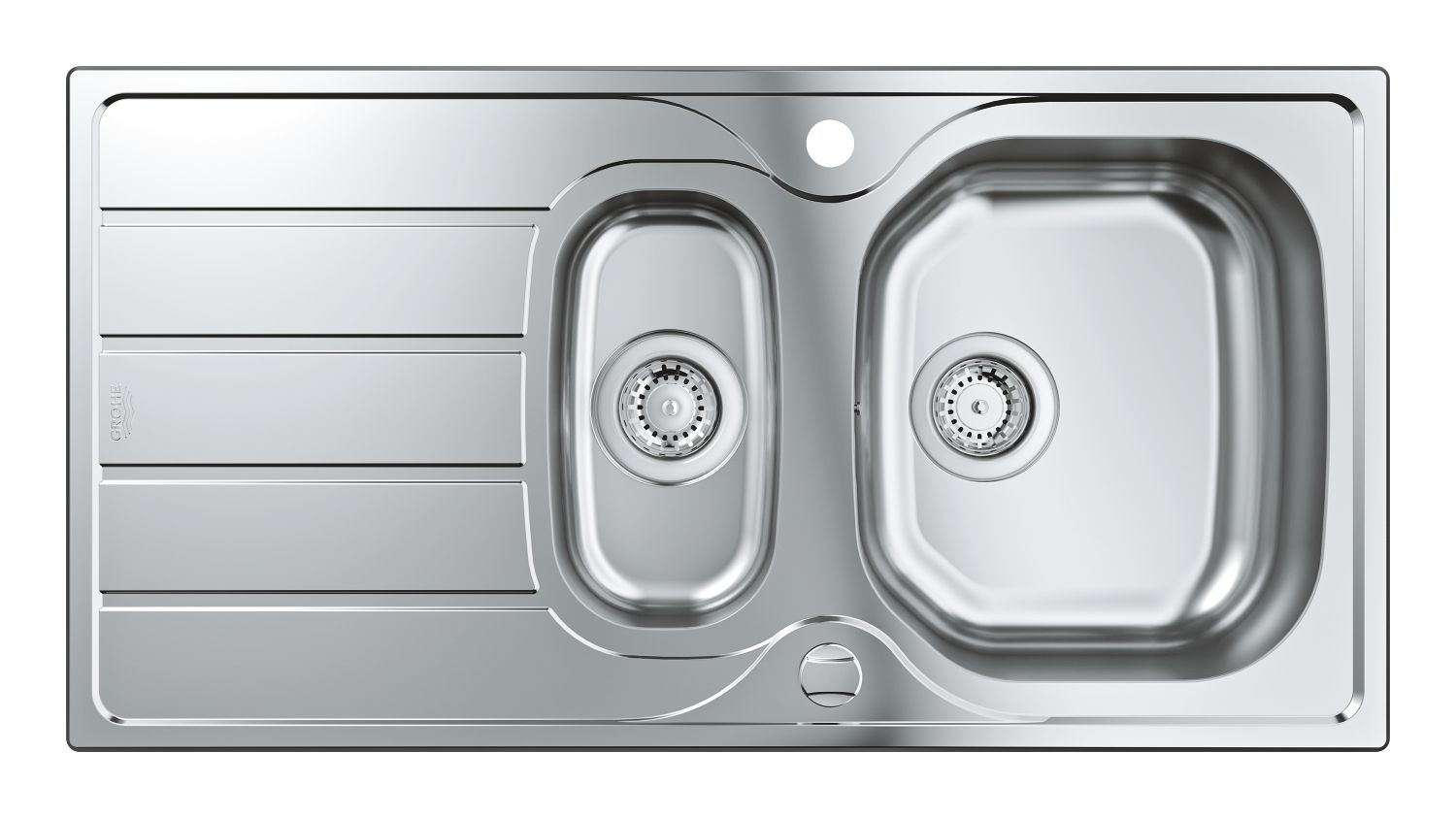 Grohe K200 SINK60 Polished Stainless steel 1.5 Bowl Kitchen sink 500mm x 965mm