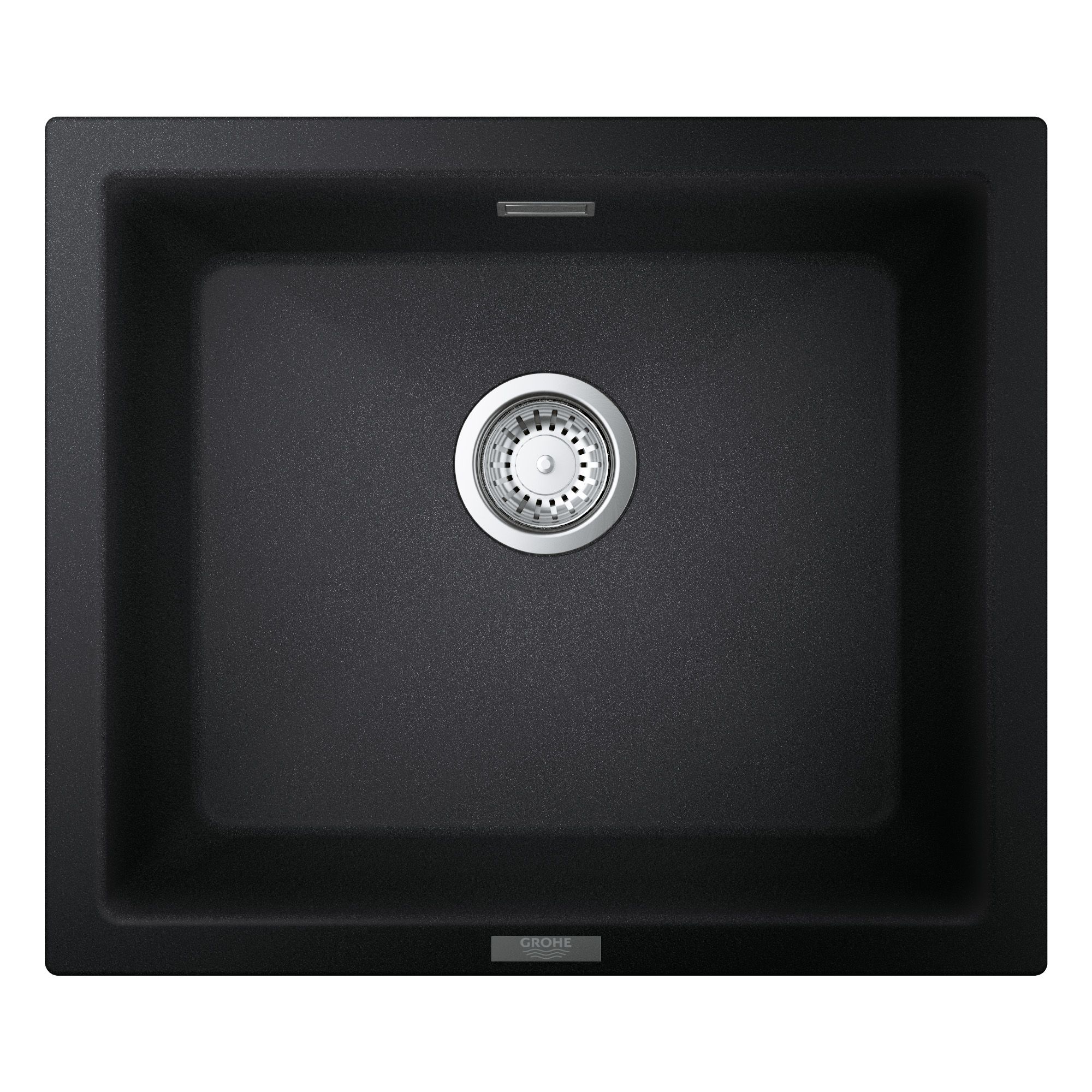 Grohe K700U Granite Black Anthracite effect Composite quartz 1 Bowl Kitchen sink 457mm x 533mm