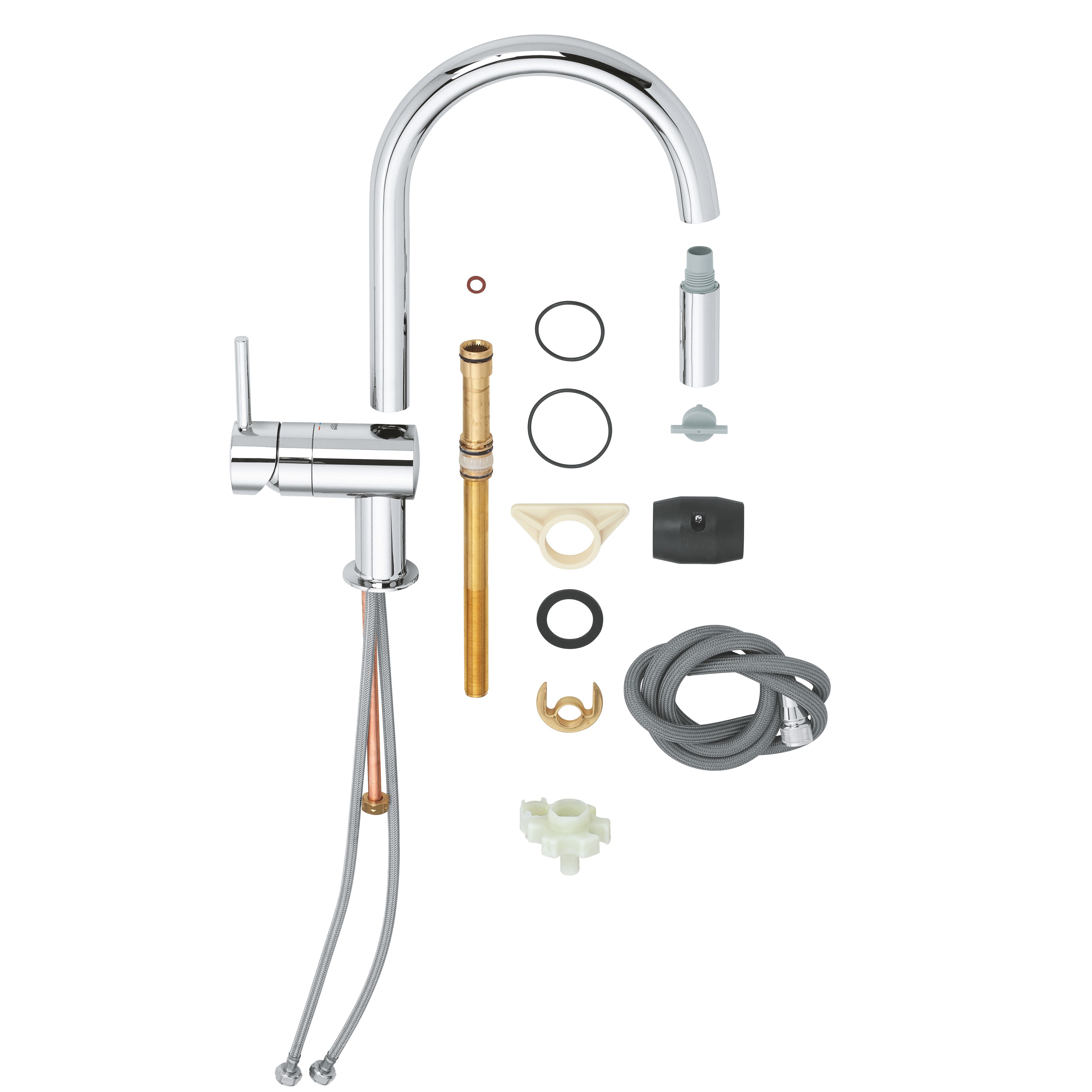 Grohe Minta Gloss Chrome-plated Kitchen Pull-out spray mono mixer Tap