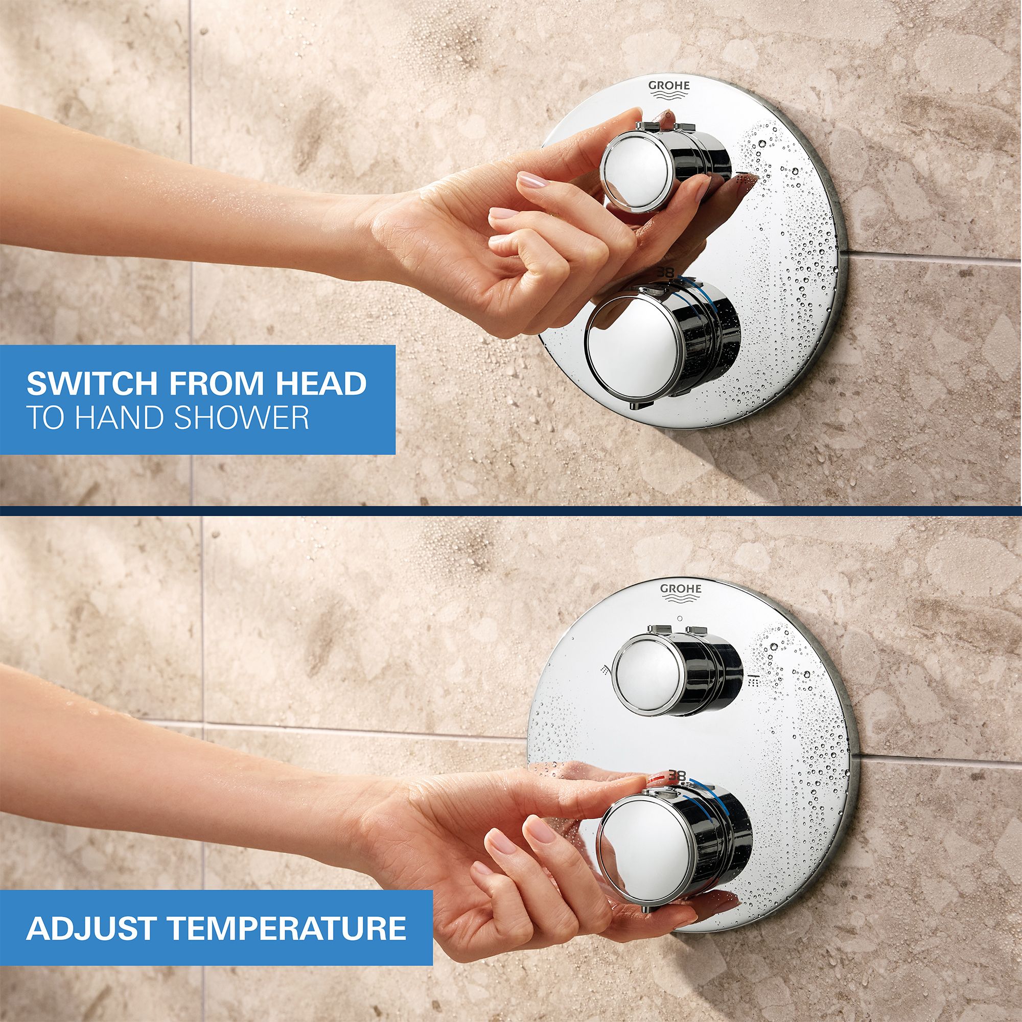 Grohe Precision trend Shower kit with 2 heads & 1.25m hose length