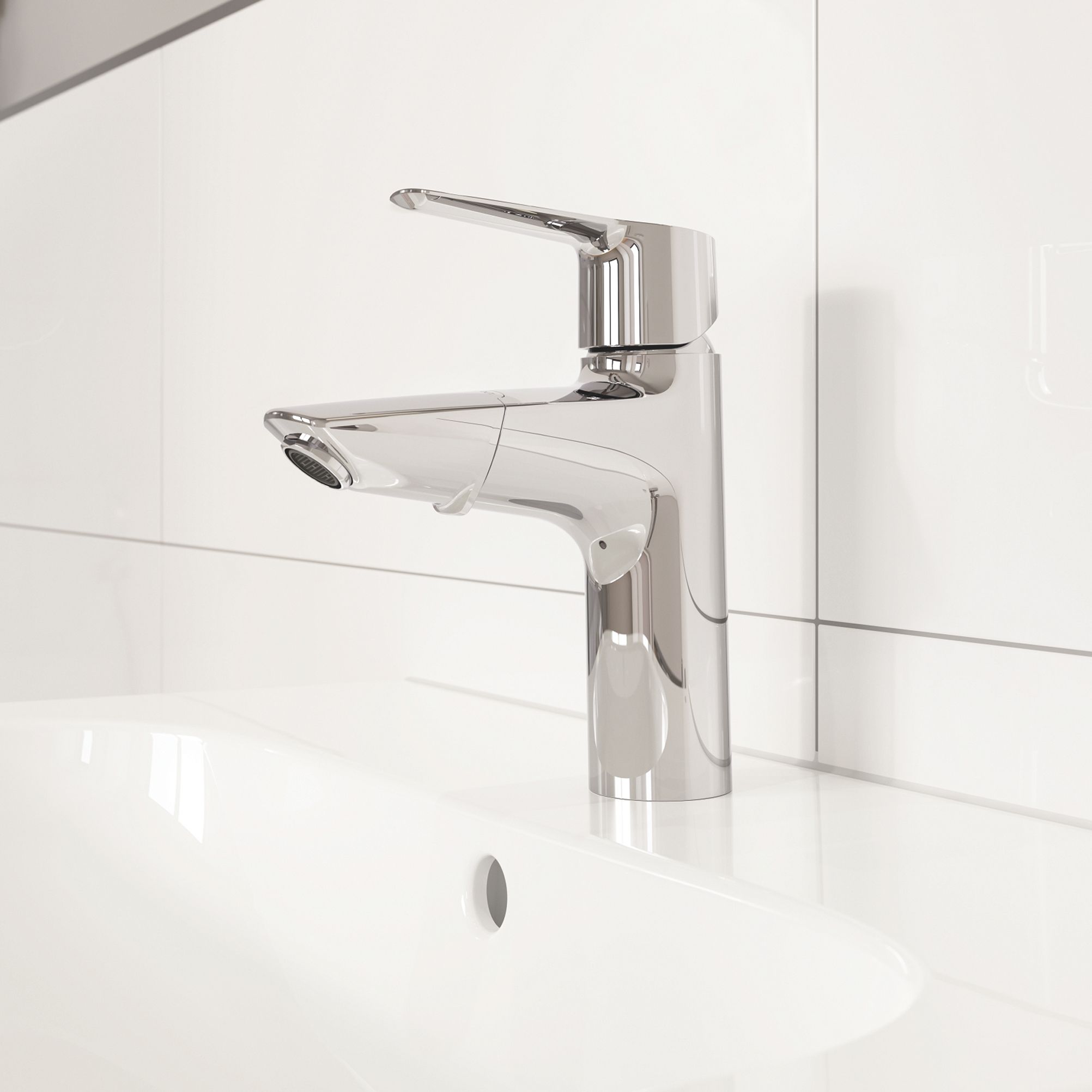 Grohe QuickFix Start Pull-out Chrome effect Manual Basin Mono mixer Tap with Pop-up waste - 4