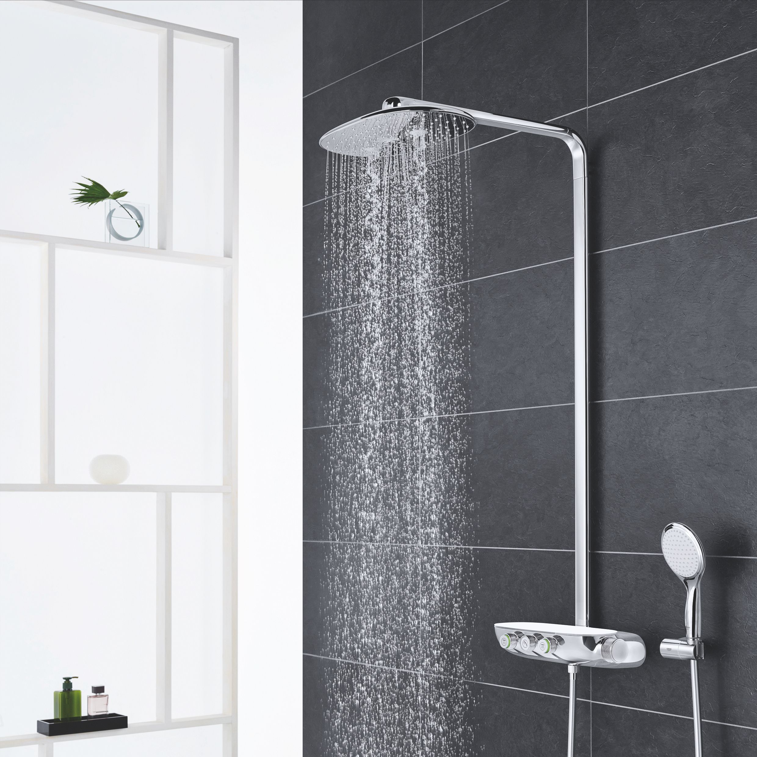 Grohe Rainshower SmartControl 360 Duo Chrome effect Thermostatic Mixer Multi head shower with 2 Shower heads