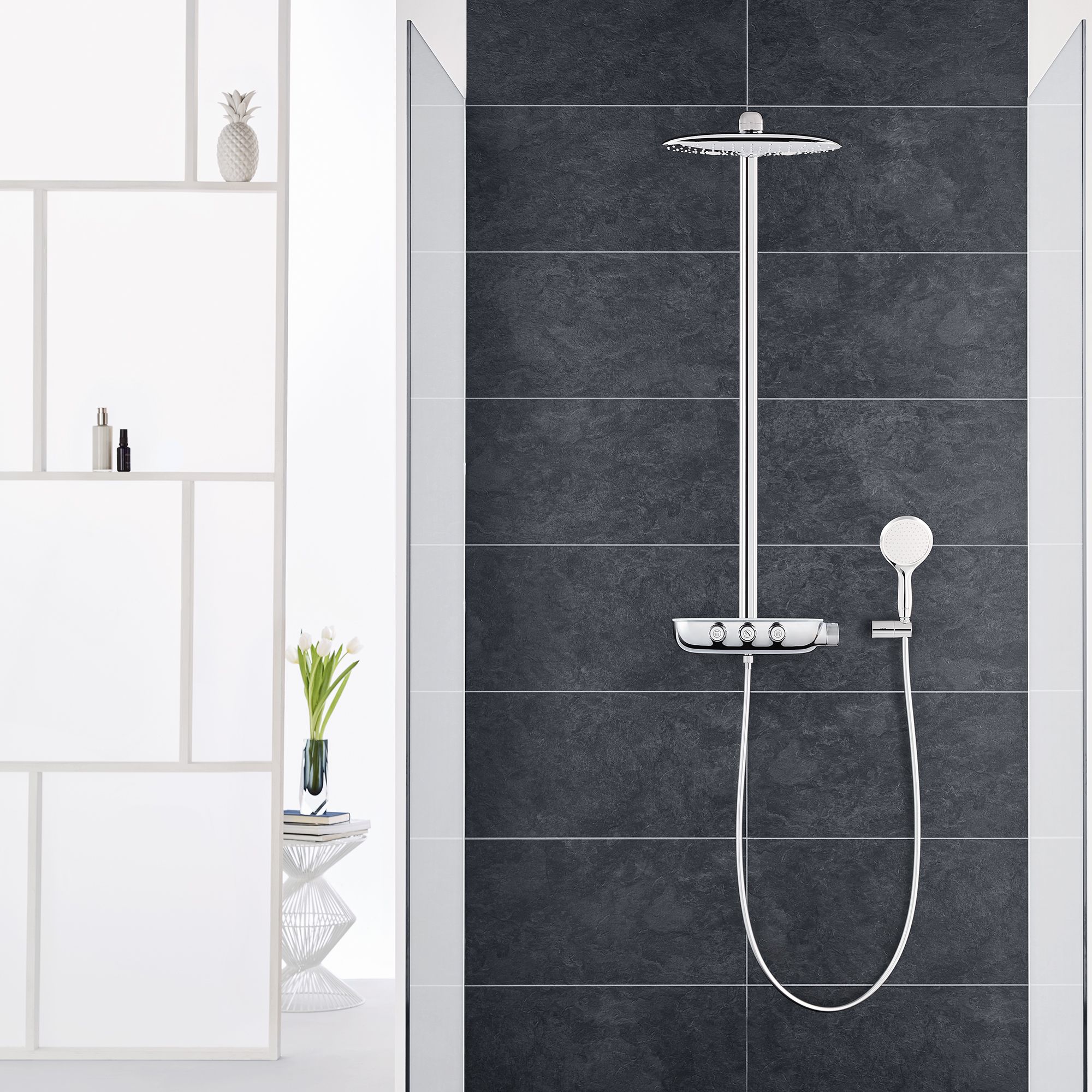 Grohe Rainshower SmartControl 360 Duo Chrome effect Thermostatic Mixer Multi head shower with 2 Shower heads