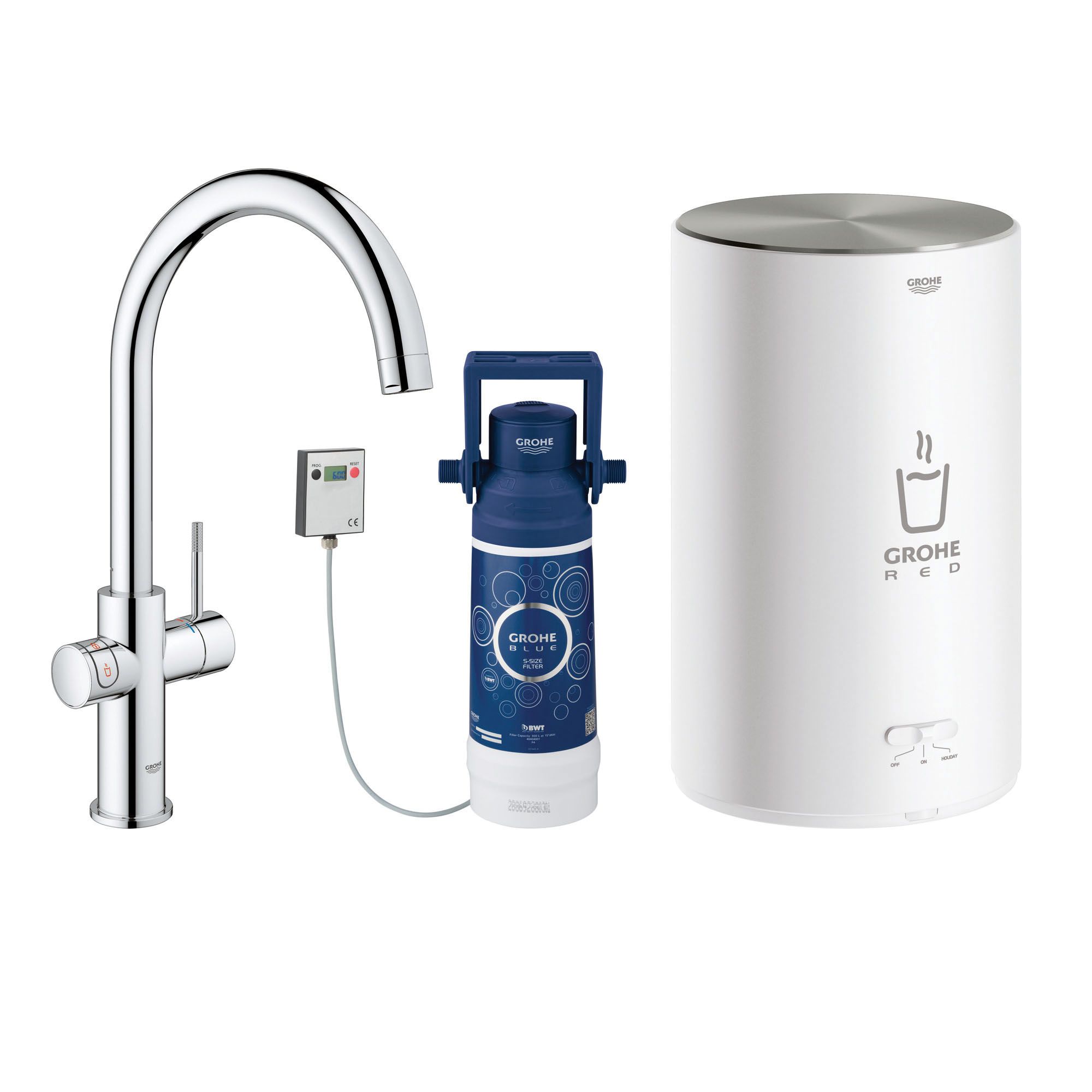 Grohe Red Duo Chrome effect Chrome-plated Water boiler tap | DIY at Bu0026Q
