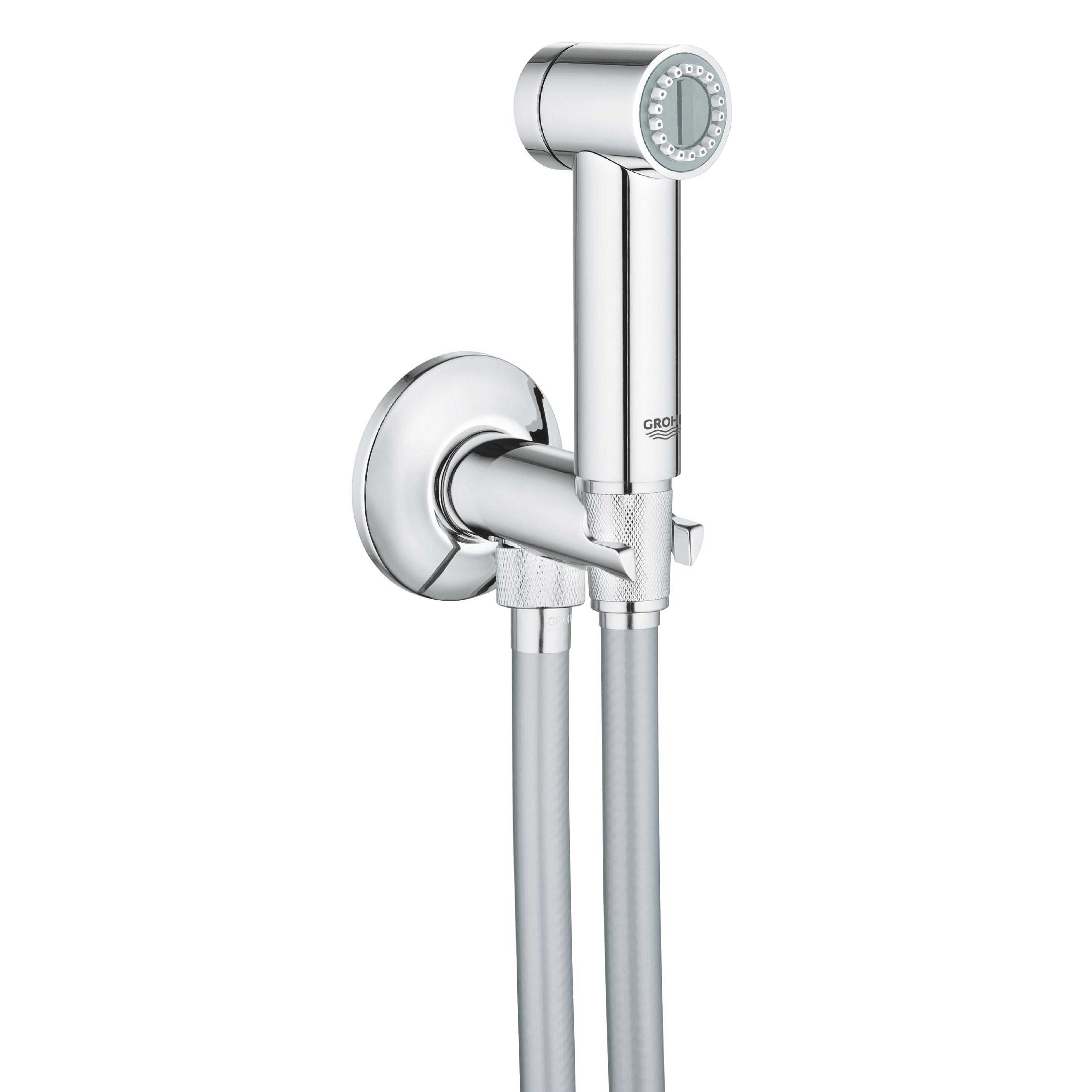 Grohe Sena Gloss Chrome effect Wall-mounted Single-spray pattern Bidet ...