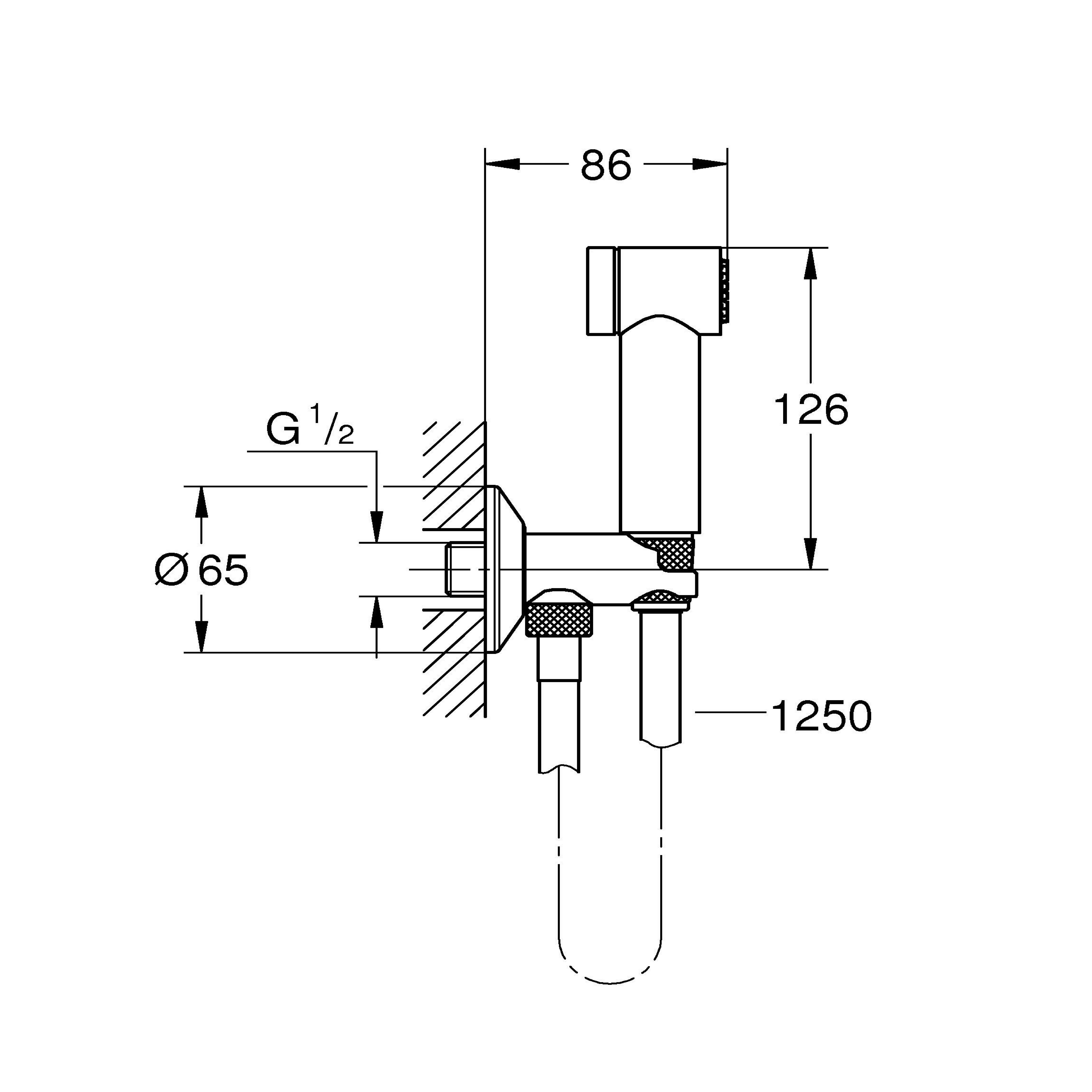 Grohe Sena Gloss Chrome effect Wall-mounted Single-spray pattern Trigger spray Shower head kit