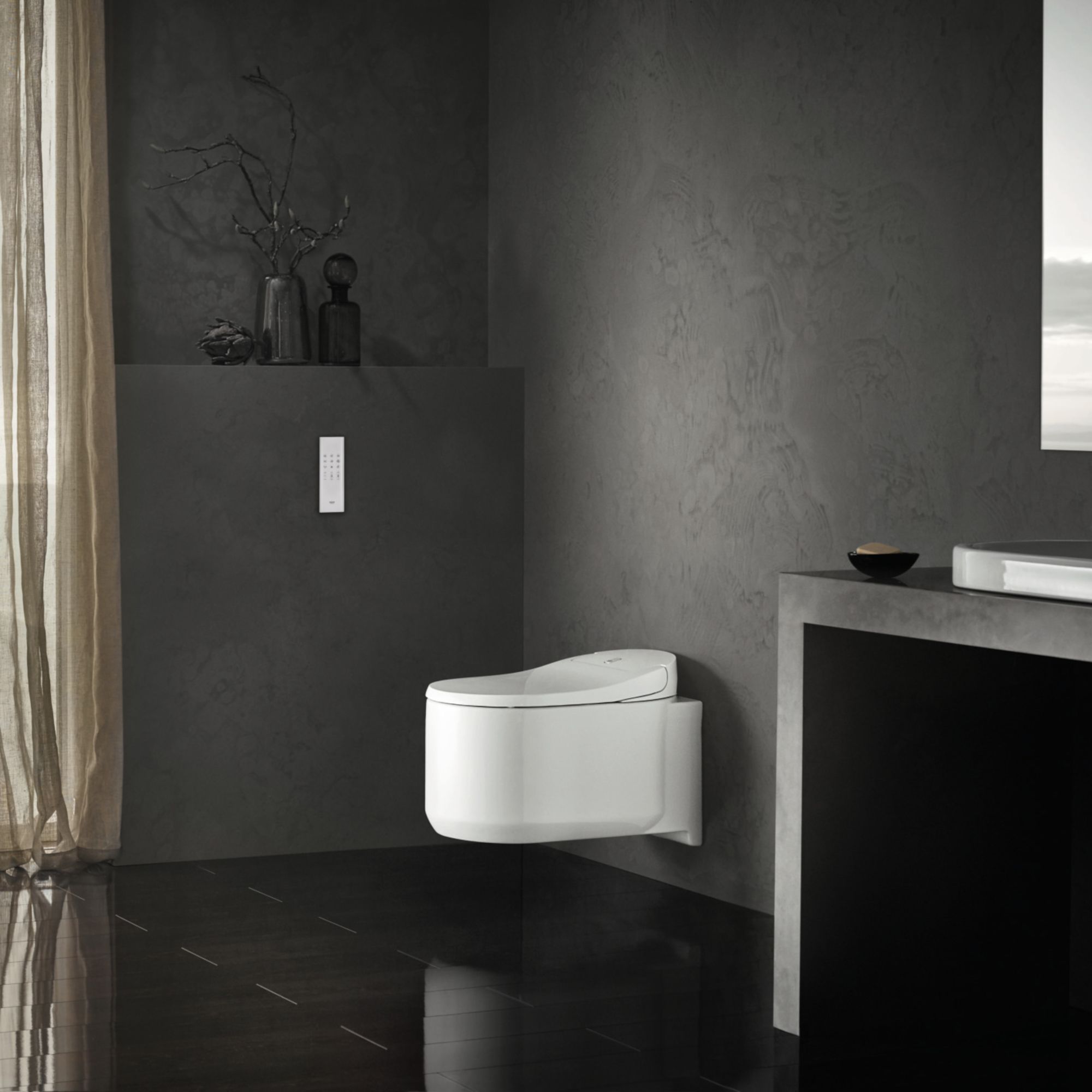 Grohe Sensia arena Alpine White Rimless Wall hung Toilet with Soft close seat & Concealed cistern