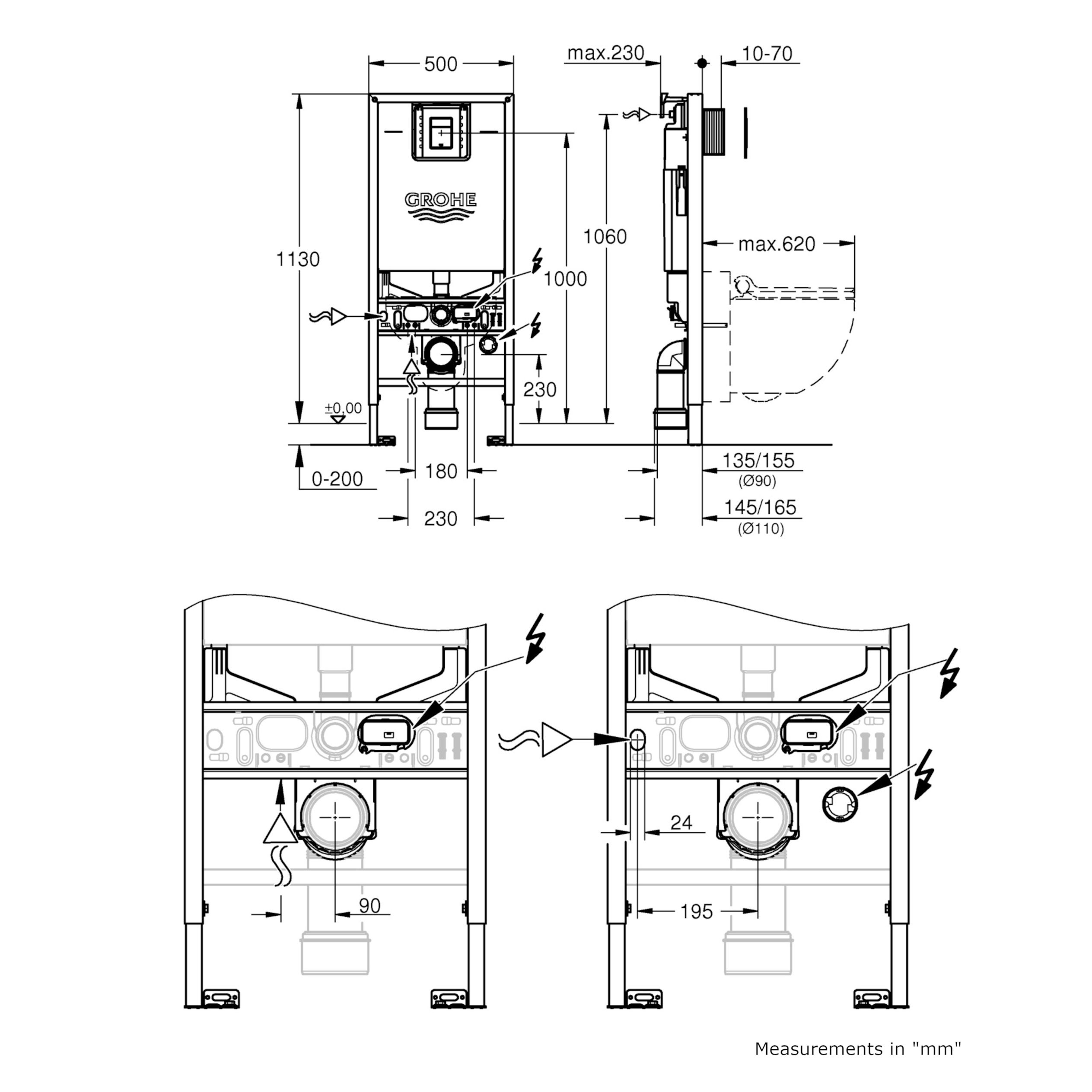 Grohe Sensia Arena Rimless Smart toilet with Soft close seat - 11