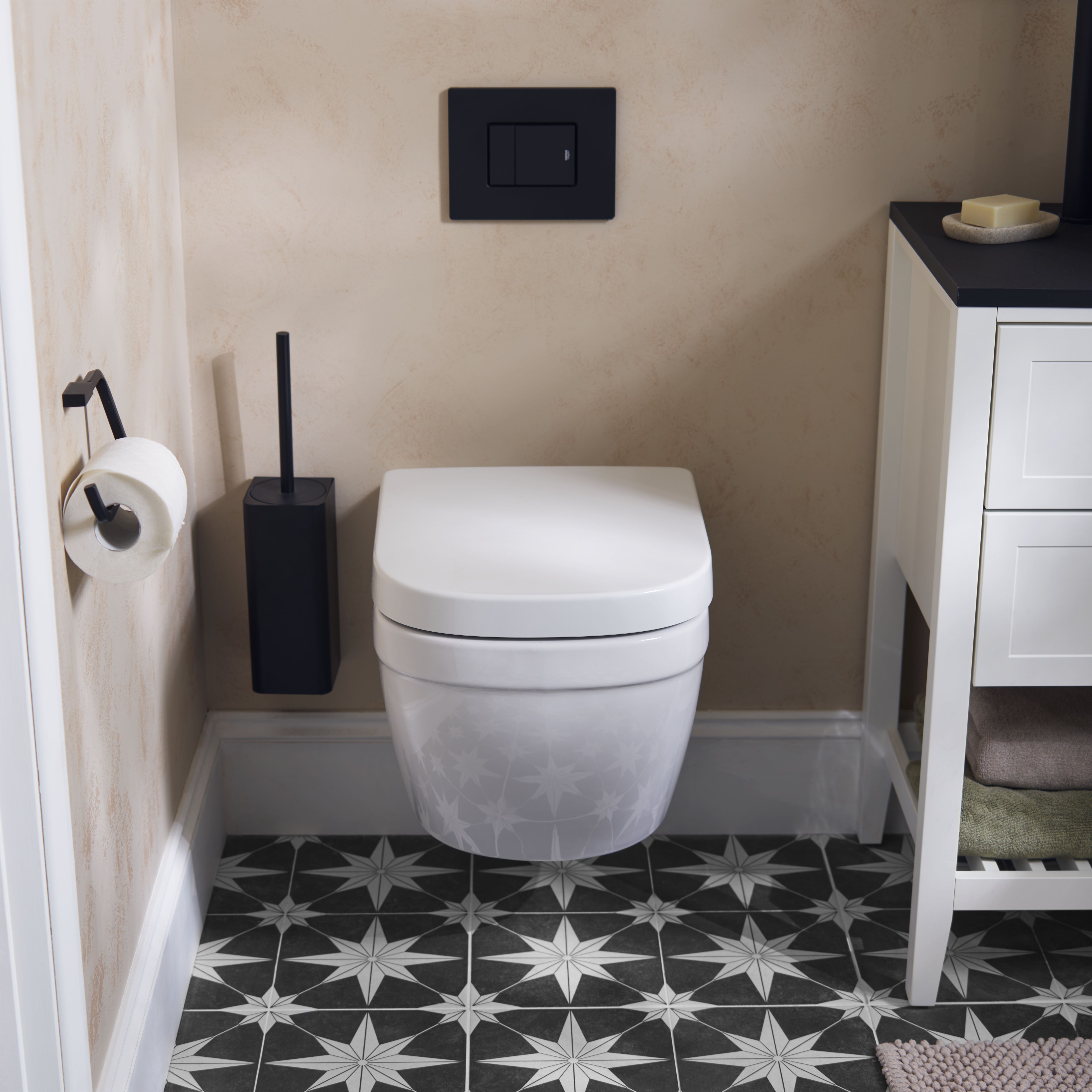 Grohe Solido White Rimless Wall hung Toilet with Soft close seat & Concealed cistern