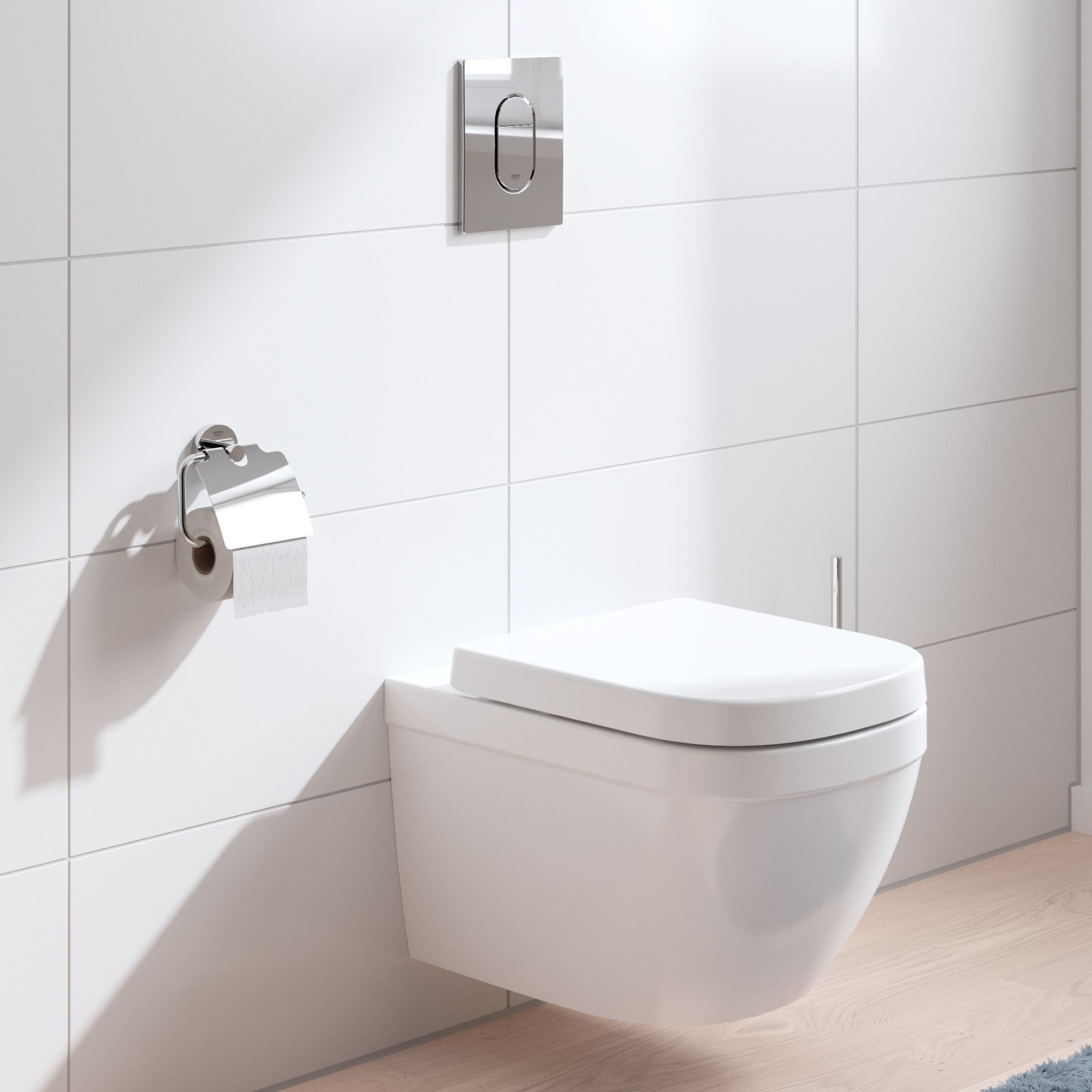 Grohe Solido White Rimless Wall hung Toilet with Soft close seat & Concealed cistern
