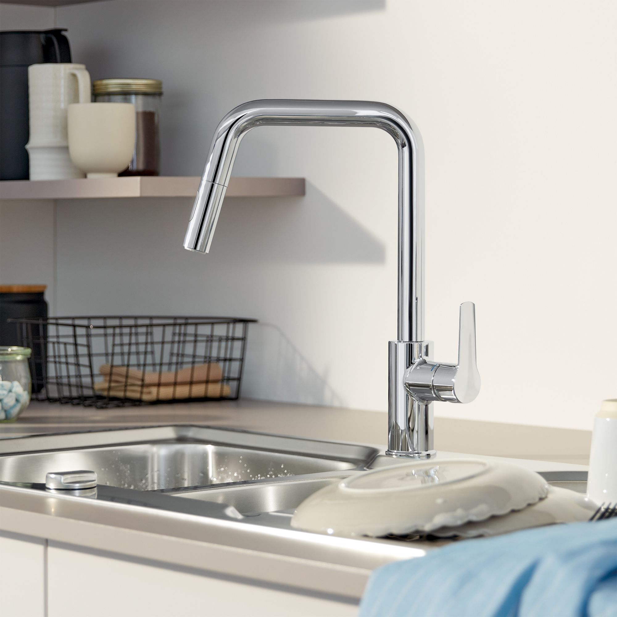Grohe Start Chrome-plated Kitchen Side lever pull out Tap