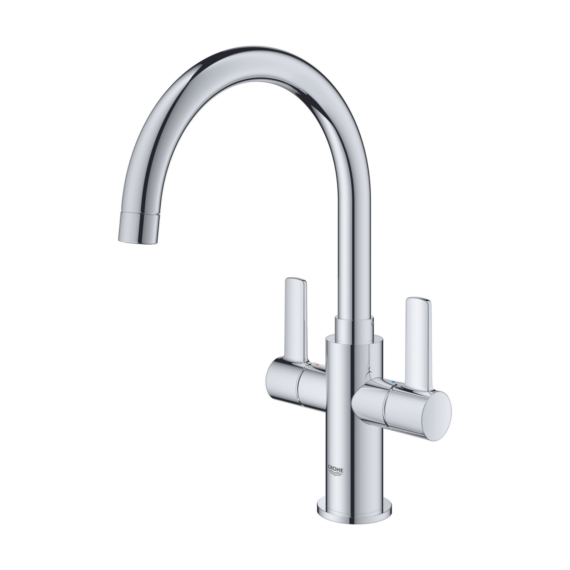 Grohe Start Chrome-plated Kitchen Twin Lever Tap | DIY At B&Q