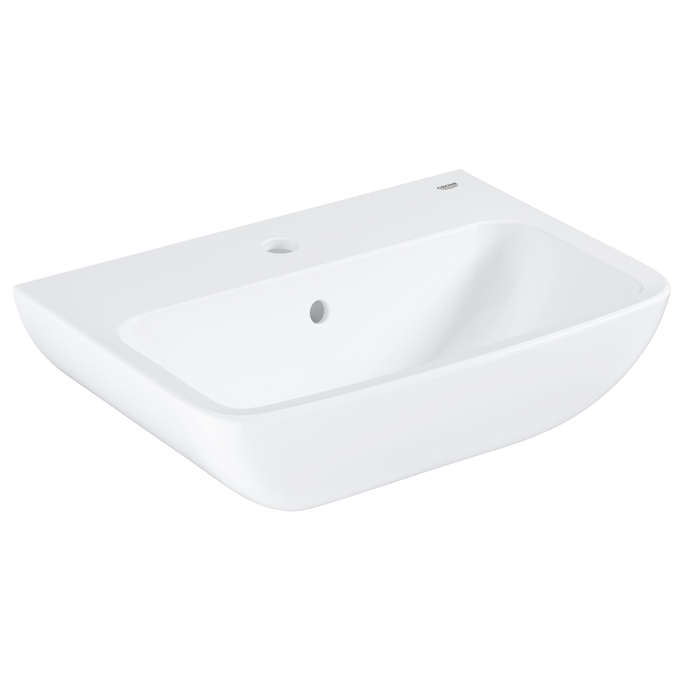 Grohe Start Edge Alpine White D-shaped Wall-mounted Vanity Basin (W)55cm