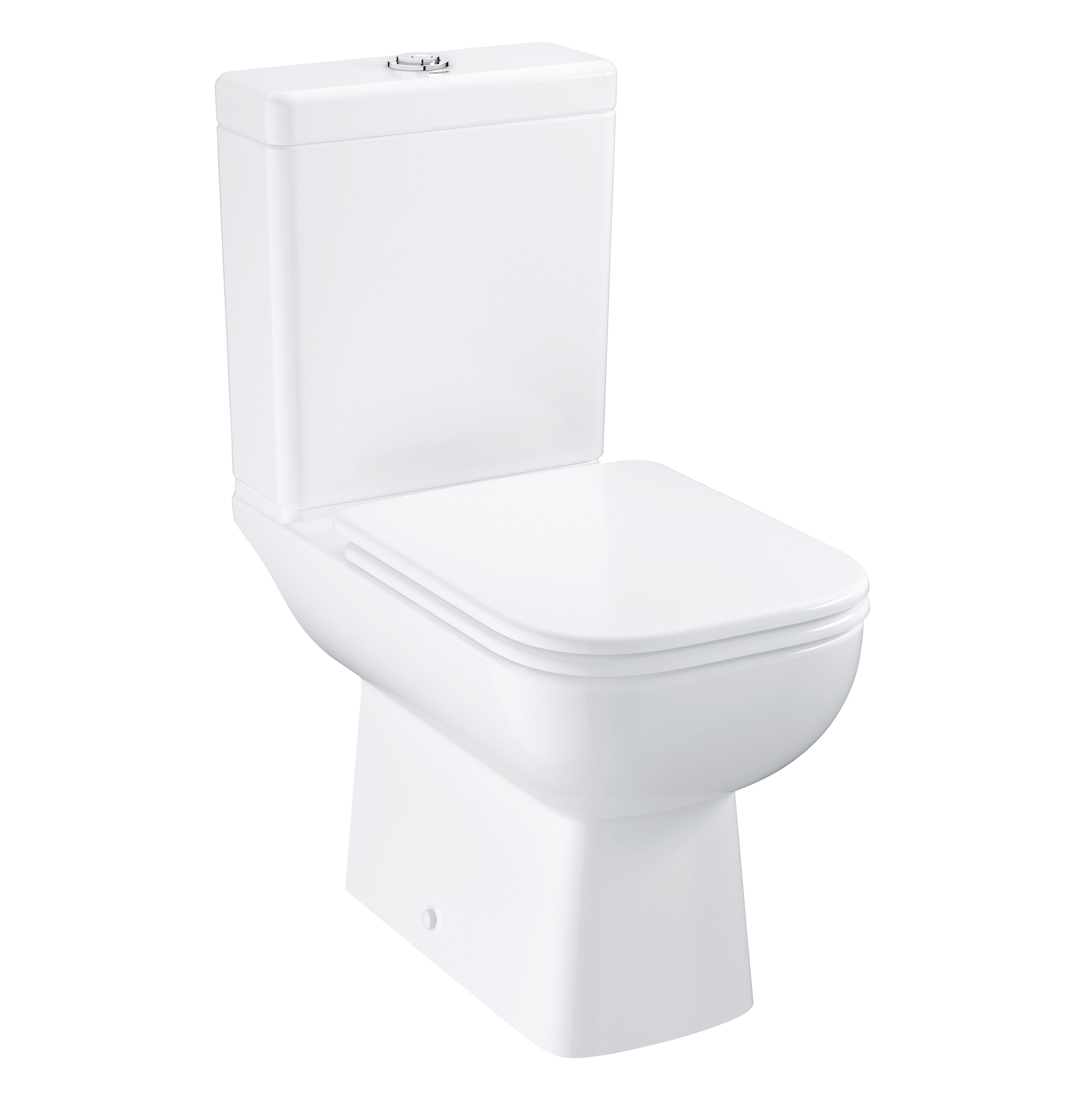 Grohe Start Edge Alpine White Rimless Slim Round Close-coupled Toilet & cistern with Soft close seat
