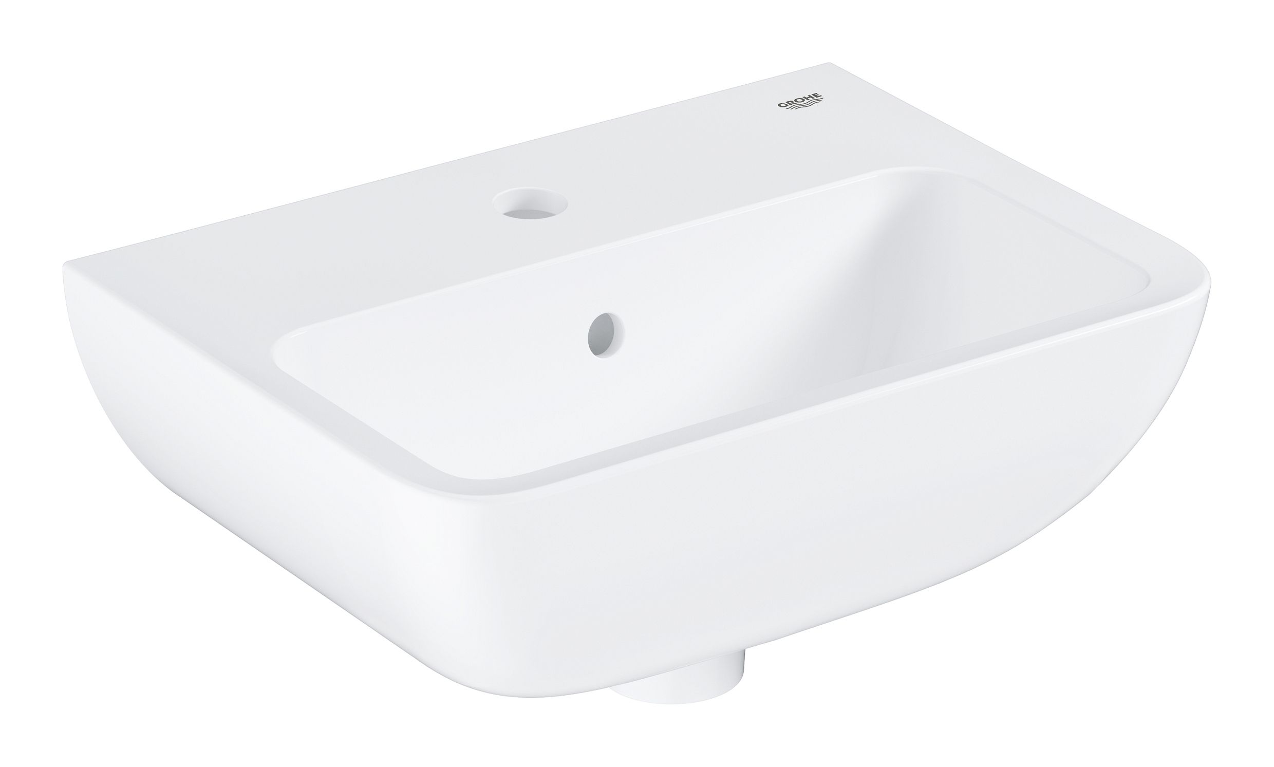 Grohe Start Edge Gloss Alpine White D-shaped Wall-mounted Vanity Basin (W)45cm