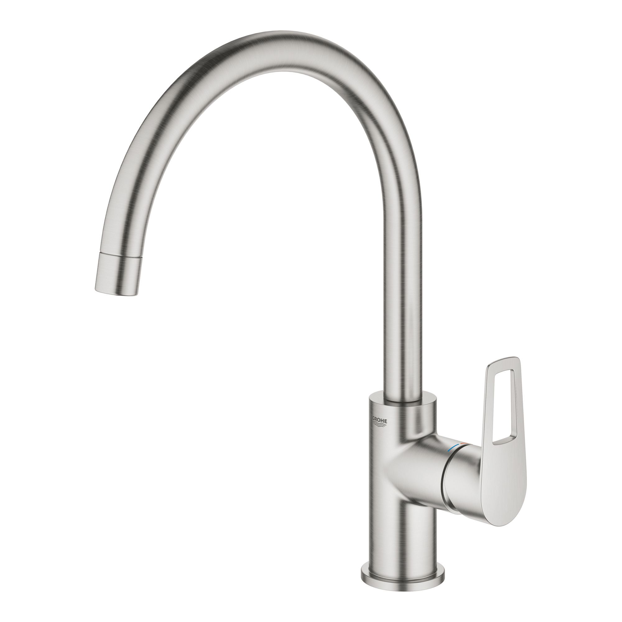 Grohe Start loop Stainless steel effect Kitchen Deck Tap DIY at B&Q