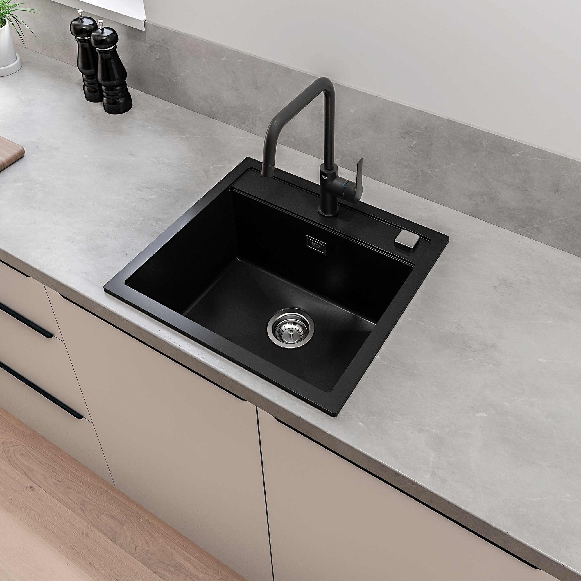 Grohe Start Matt Black Kitchen Side lever Tap