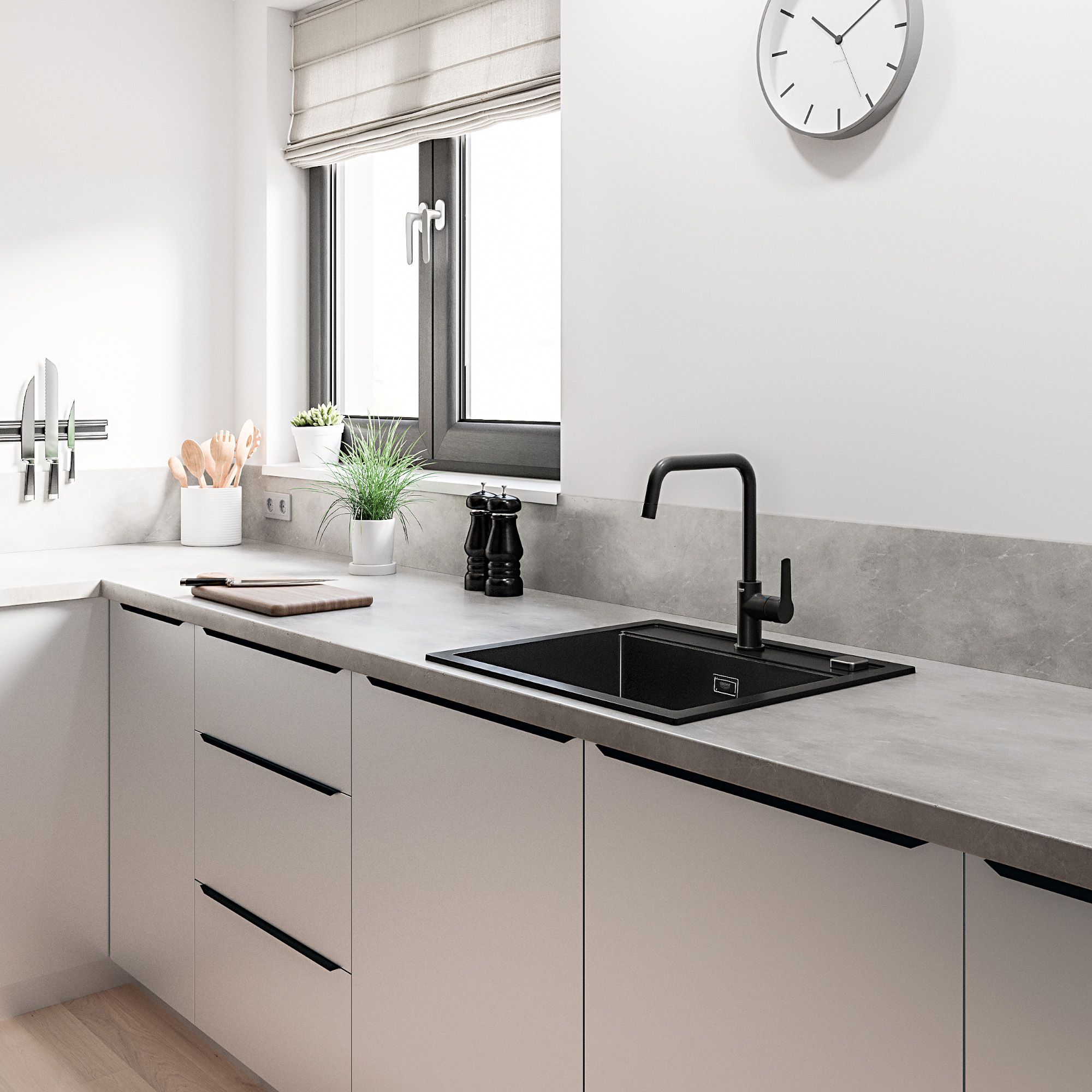 Grohe Start Matt Black Kitchen Side lever Tap