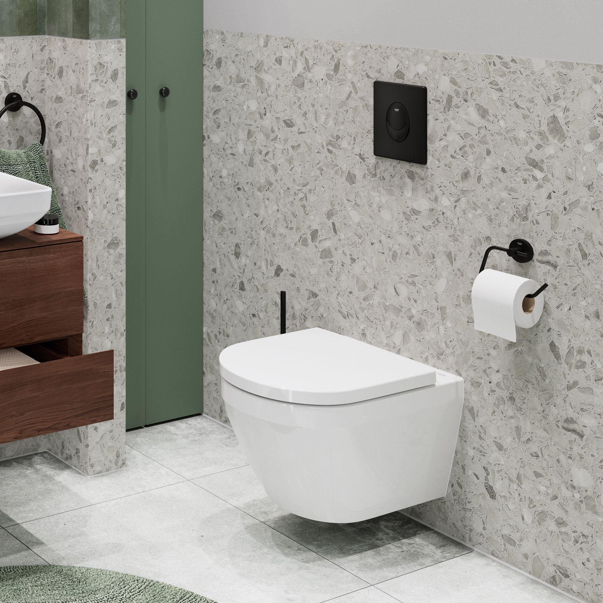 Grohe Start Matt Phantom black Dual Flushing plate (H)197mm (W)156mm