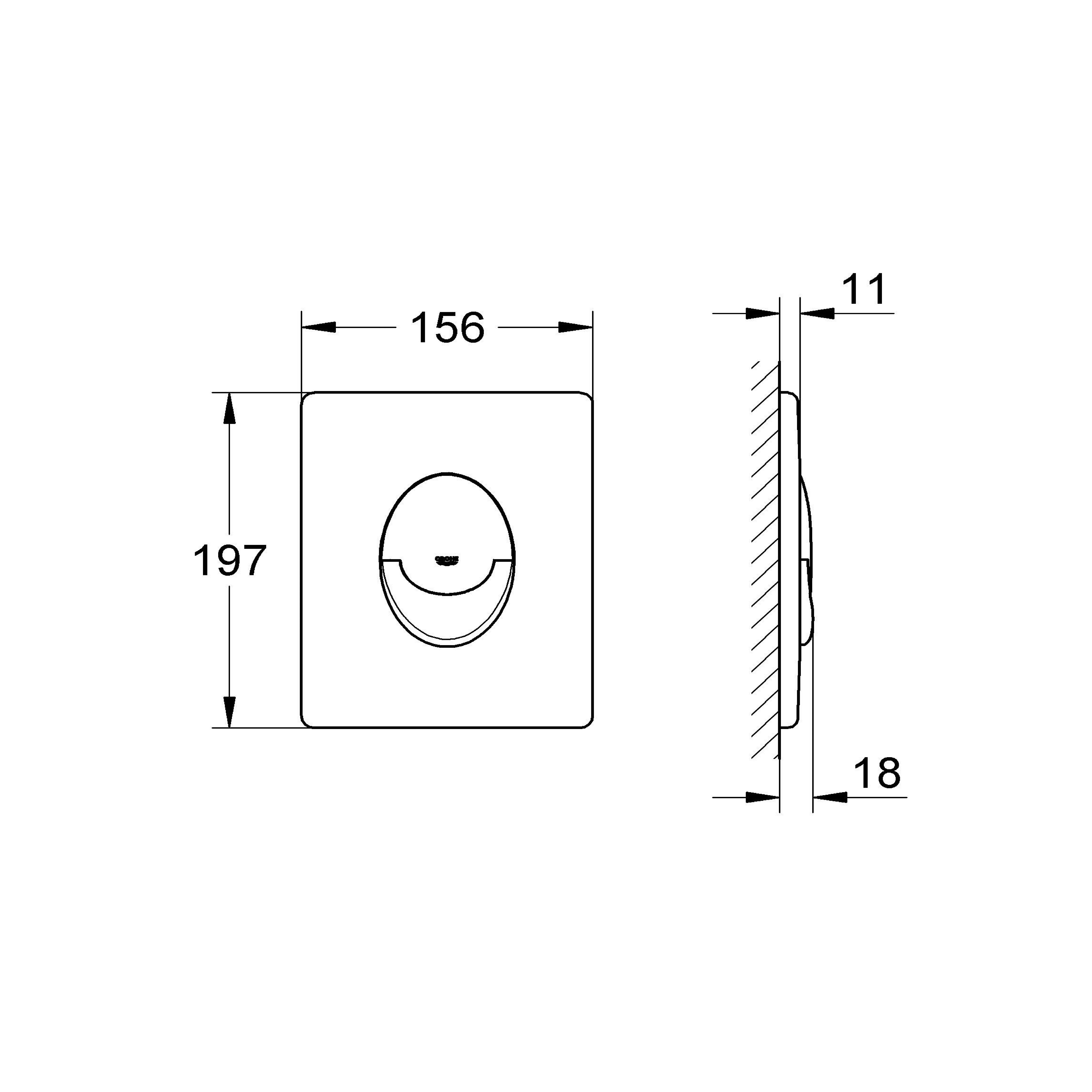 Grohe Start Matt Phantom black Dual Flushing plate (H)197mm (W)156mm