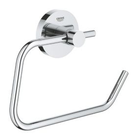 Grohe Start Polished Chrome effect Wall-mounted Toilet roll holder (H)119mm (W)118mm