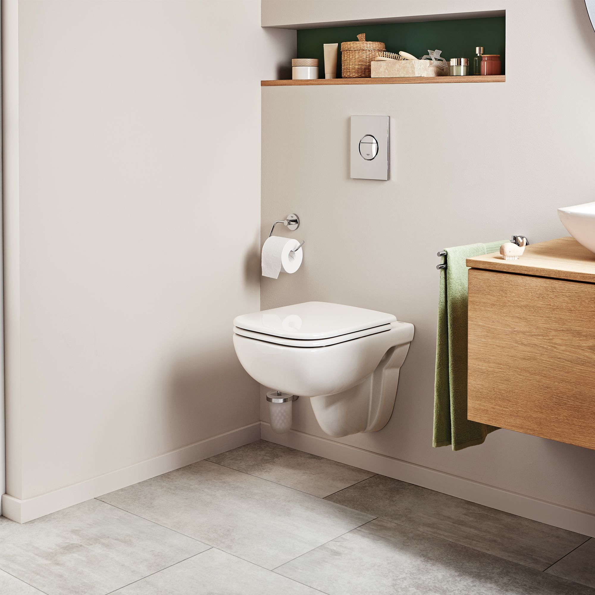Grohe Start Polished Chrome effect Wall-mounted Toilet roll holder (H)119mm (W)118mm - 3
