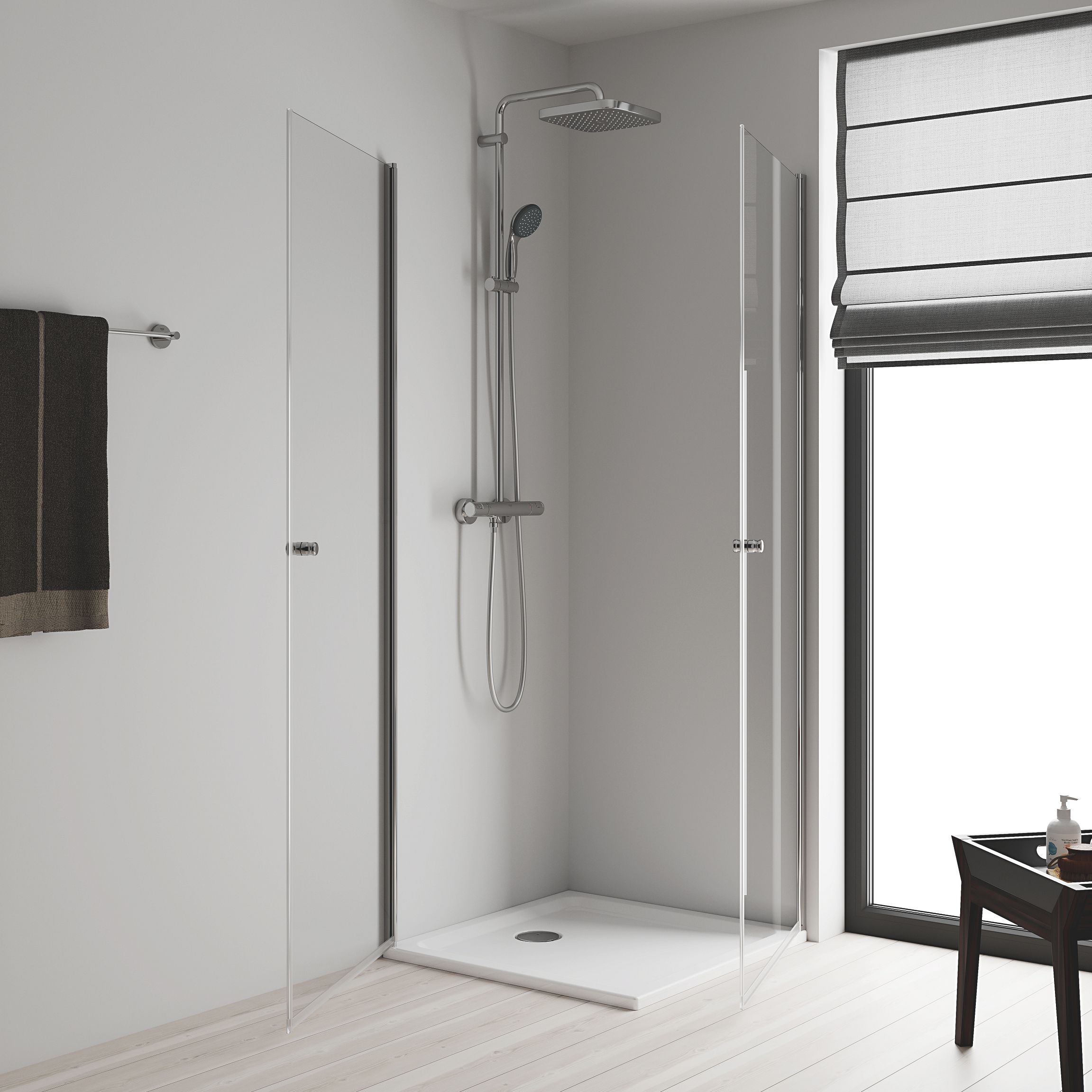 Grohe Vitalio Start 250 Chrome effect Thermostatic Mixer Multi head shower with 2 Shower heads