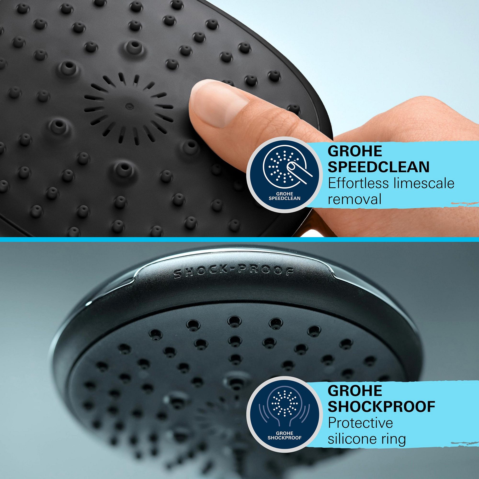 Grohe Vitalio Start 250 Chrome effect Wall-mounted Thermostatic Shower ...