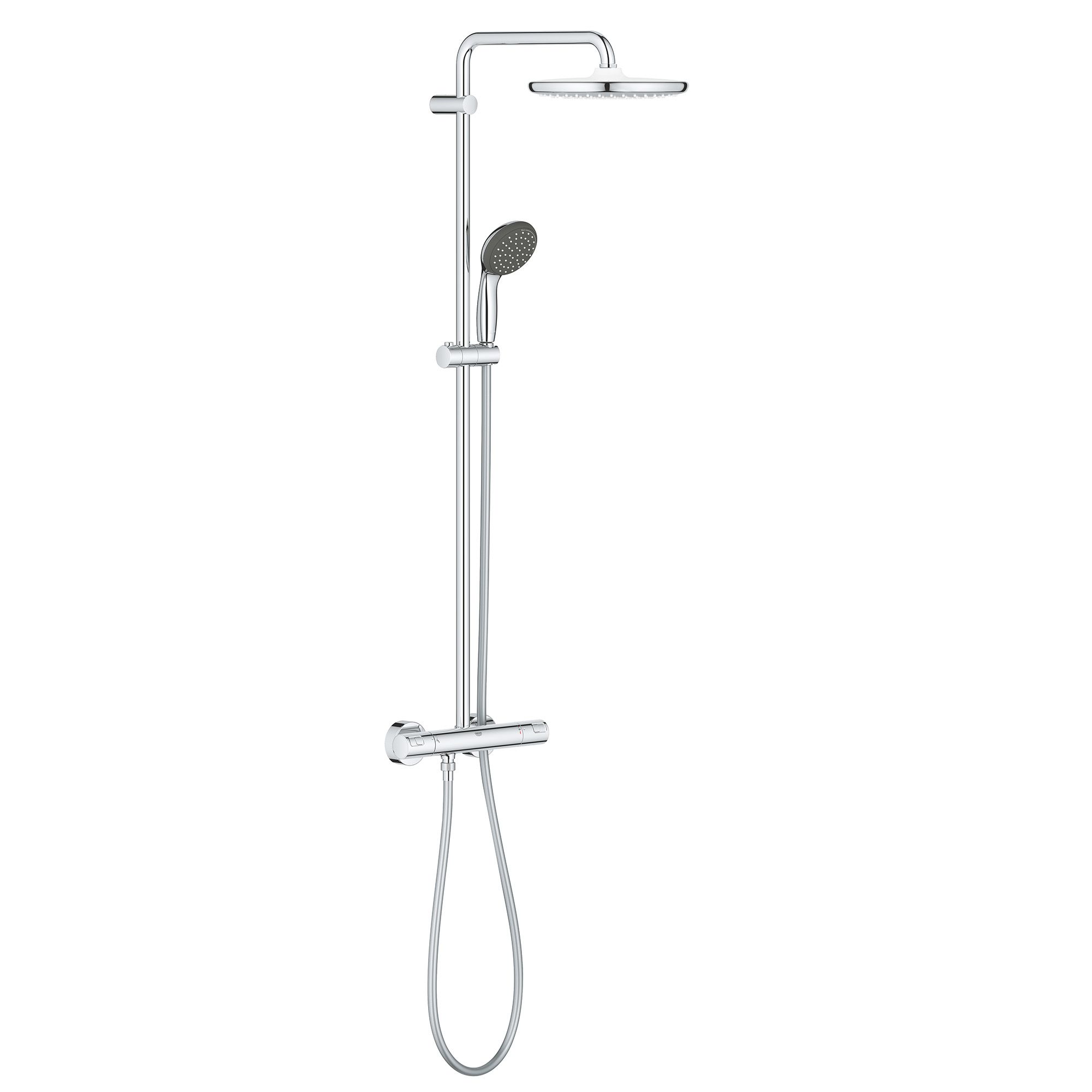 Grohe Vitalio Start 250 Cube HP/Combi Flexible Exposed Chrome Thermostatic Mixer Shower
