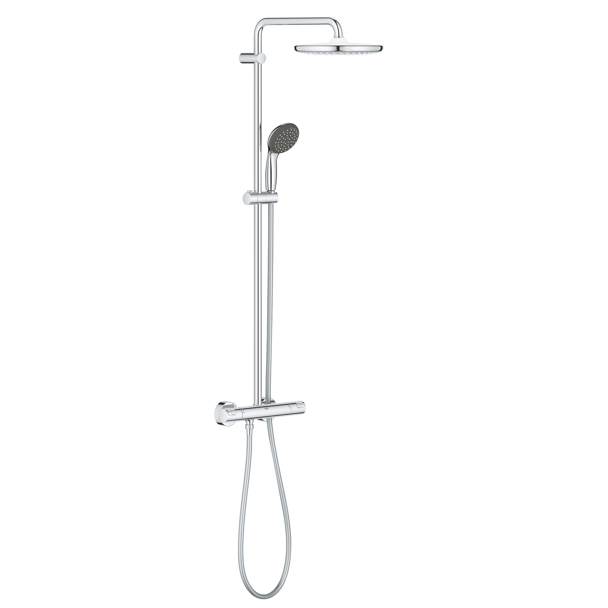 Grohe Vitalio start 250 Wall-mounted Thermostatic Shower kit with 2 shower heads