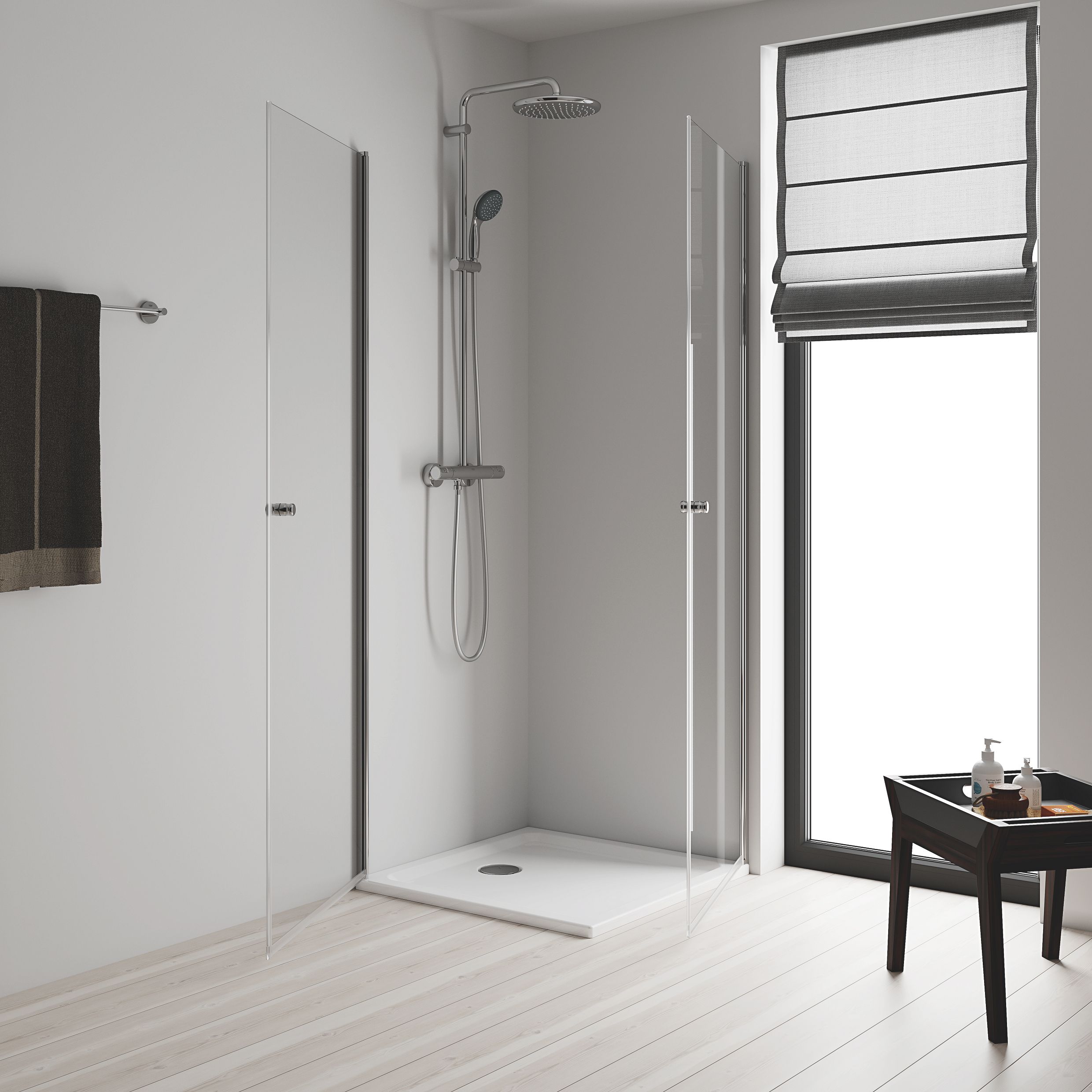 Grohe Vitalio Start 250 Cube HP/Combi Flexible Exposed Chrome Thermostatic Mixer Shower - 4