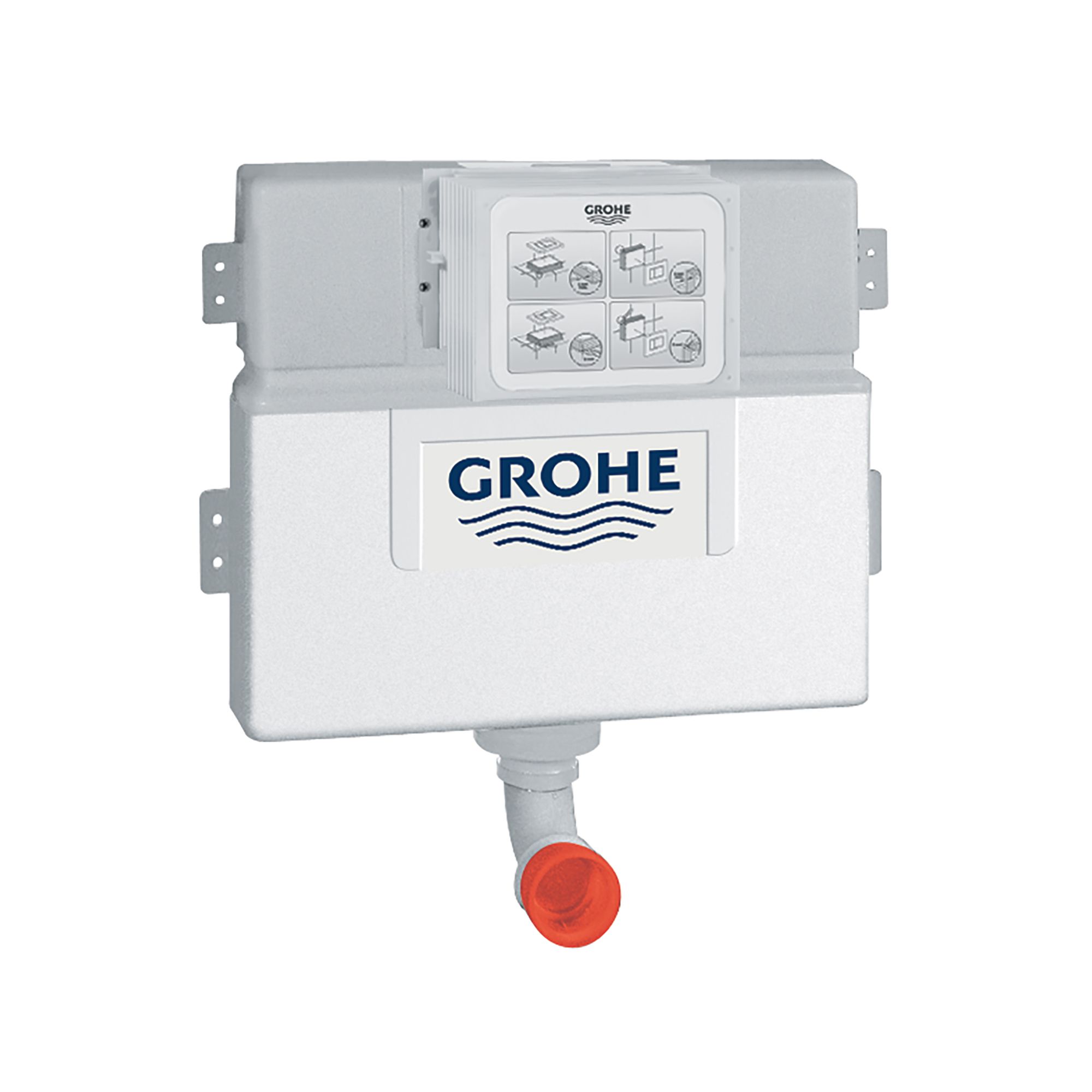 Grohe White Concealed Bottom or side inlet Dual Cistern (H)45.5cm (W)41.5cm (D)14cm